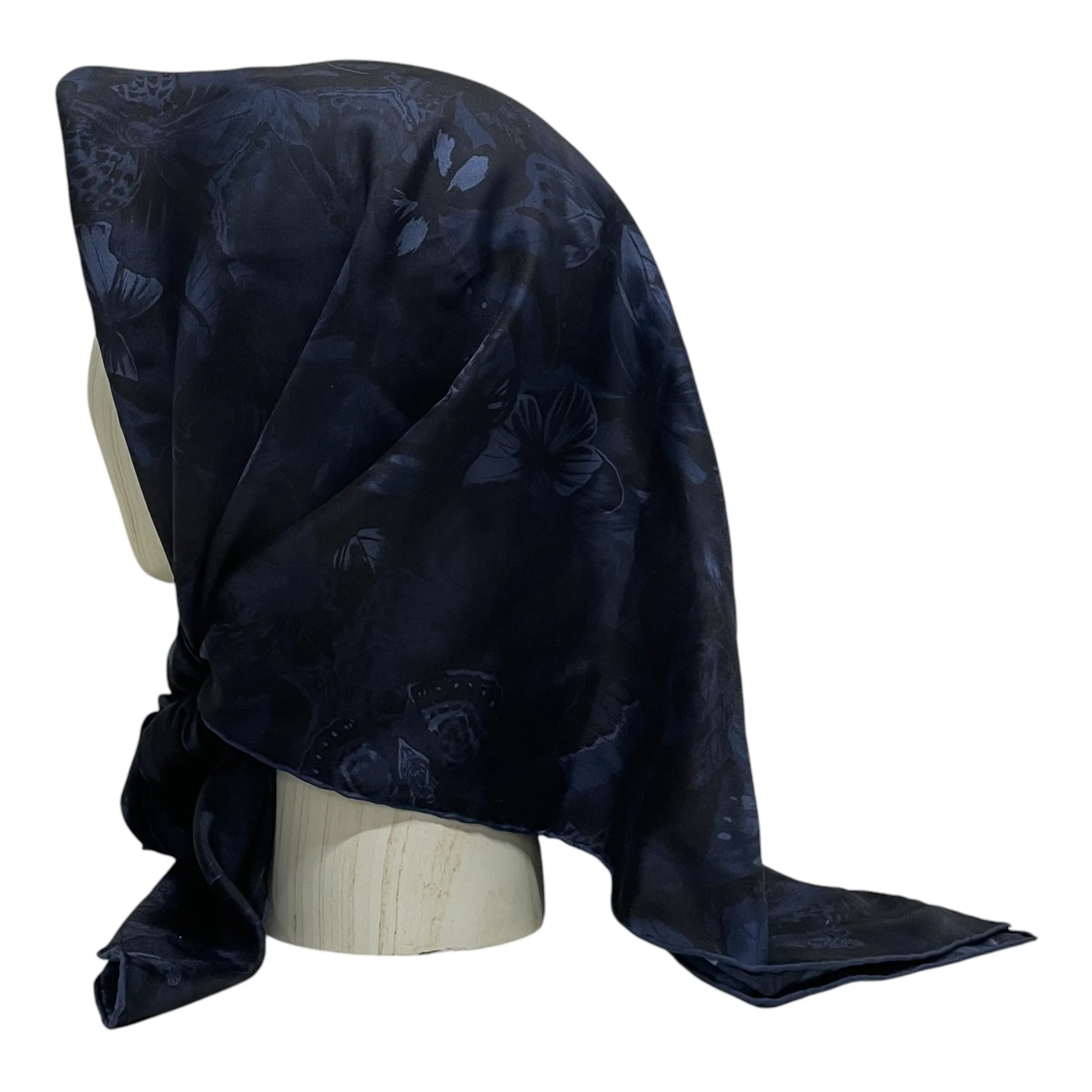 VALENTINO/Scarf/All Over Print/Silk/BLU/BUTTERFLY