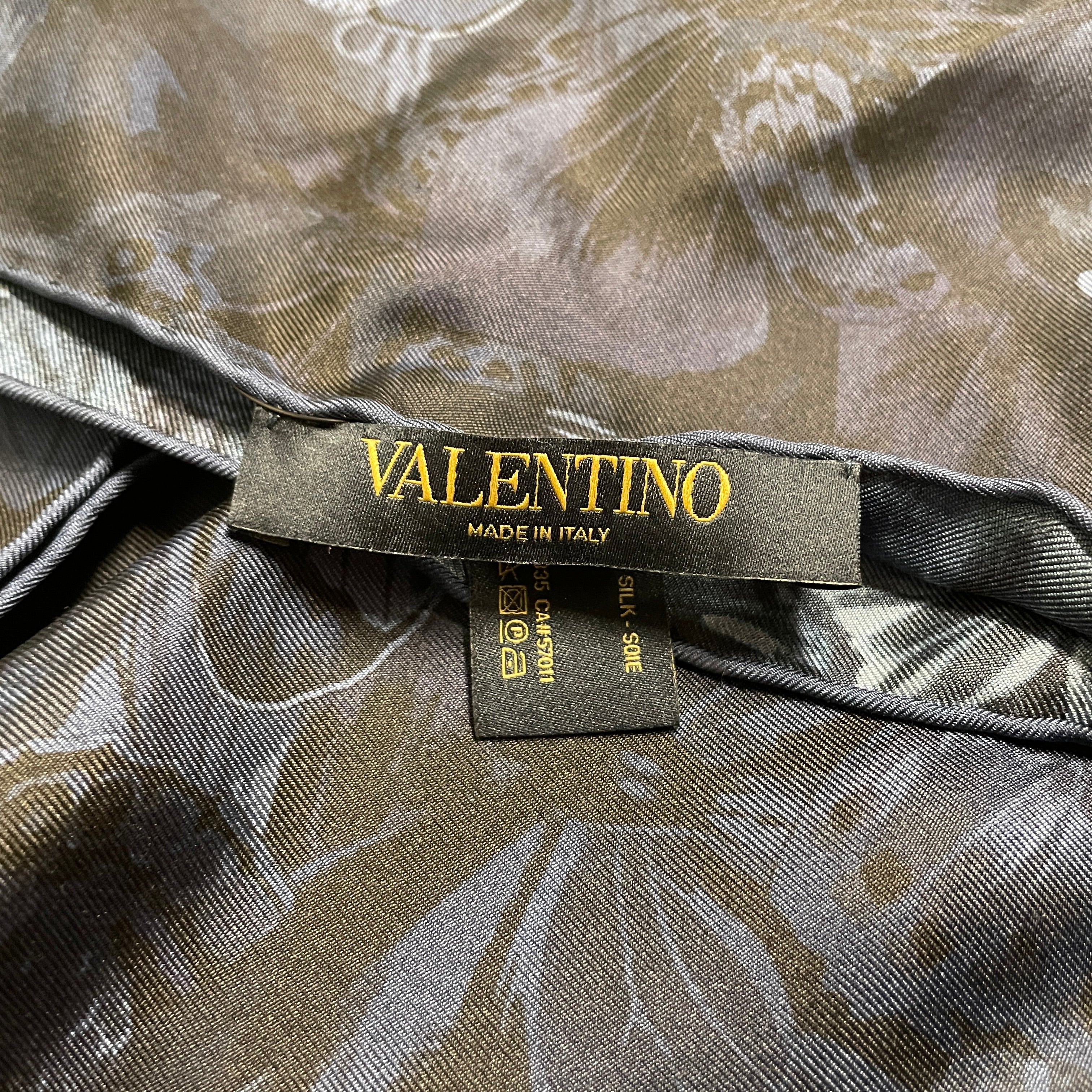 VALENTINO/Scarf/All Over Print/Silk/BLU/BUTTERFLY