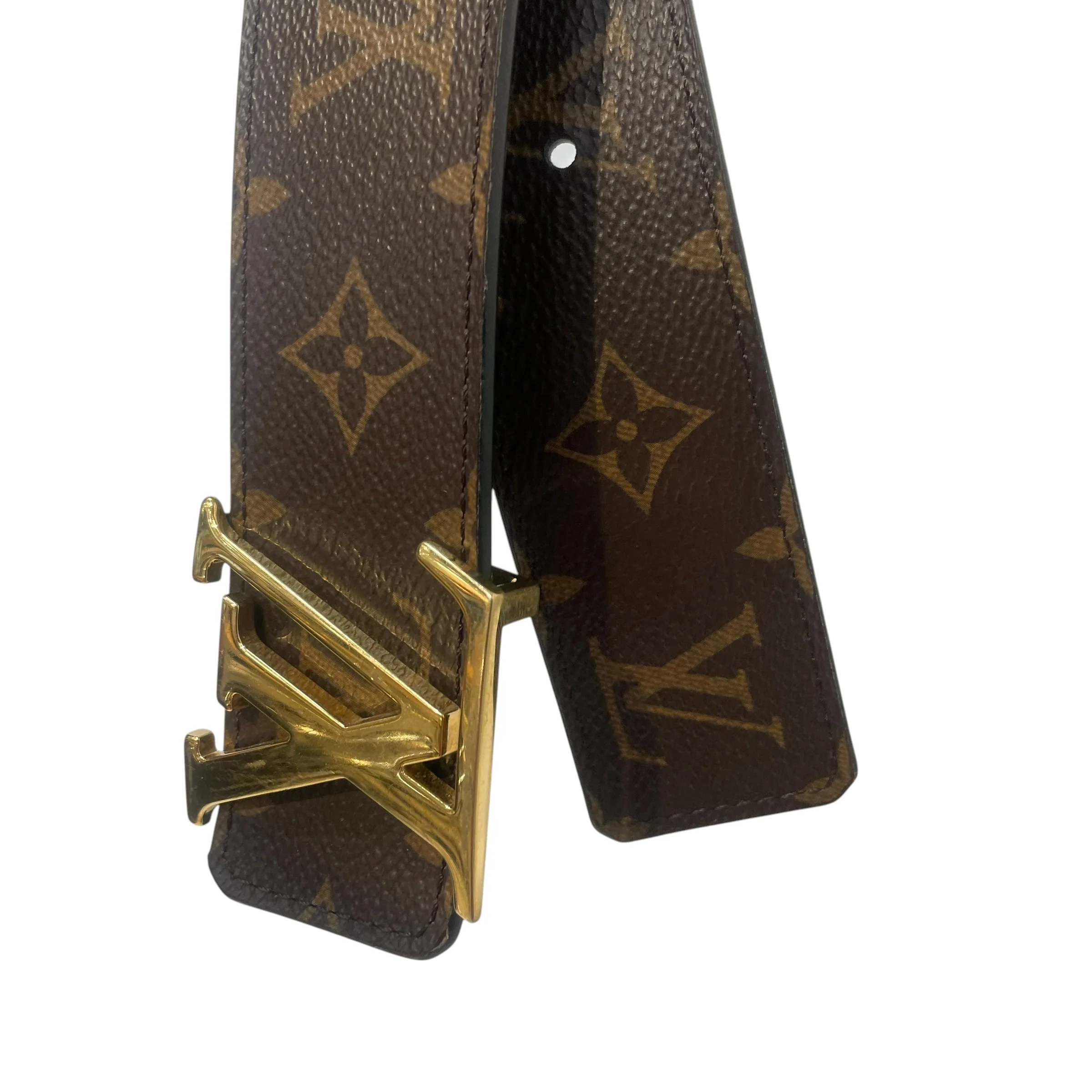 LOUIS VUITTON/Belt/Monogram/Leather/BRW/LV Initials Reversable