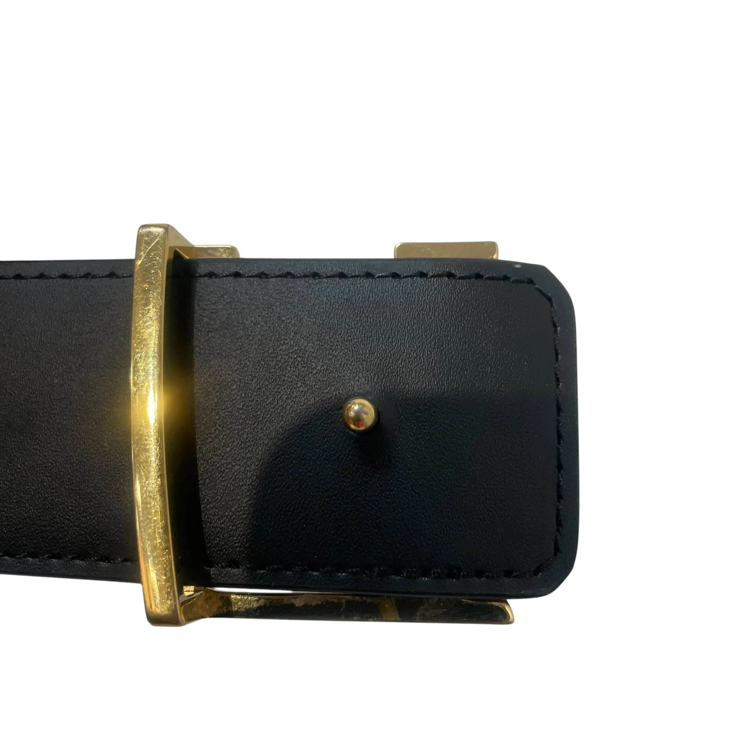 LOUIS VUITTON/Belt/Monogram/Leather/BRW/LV Initials Reversable