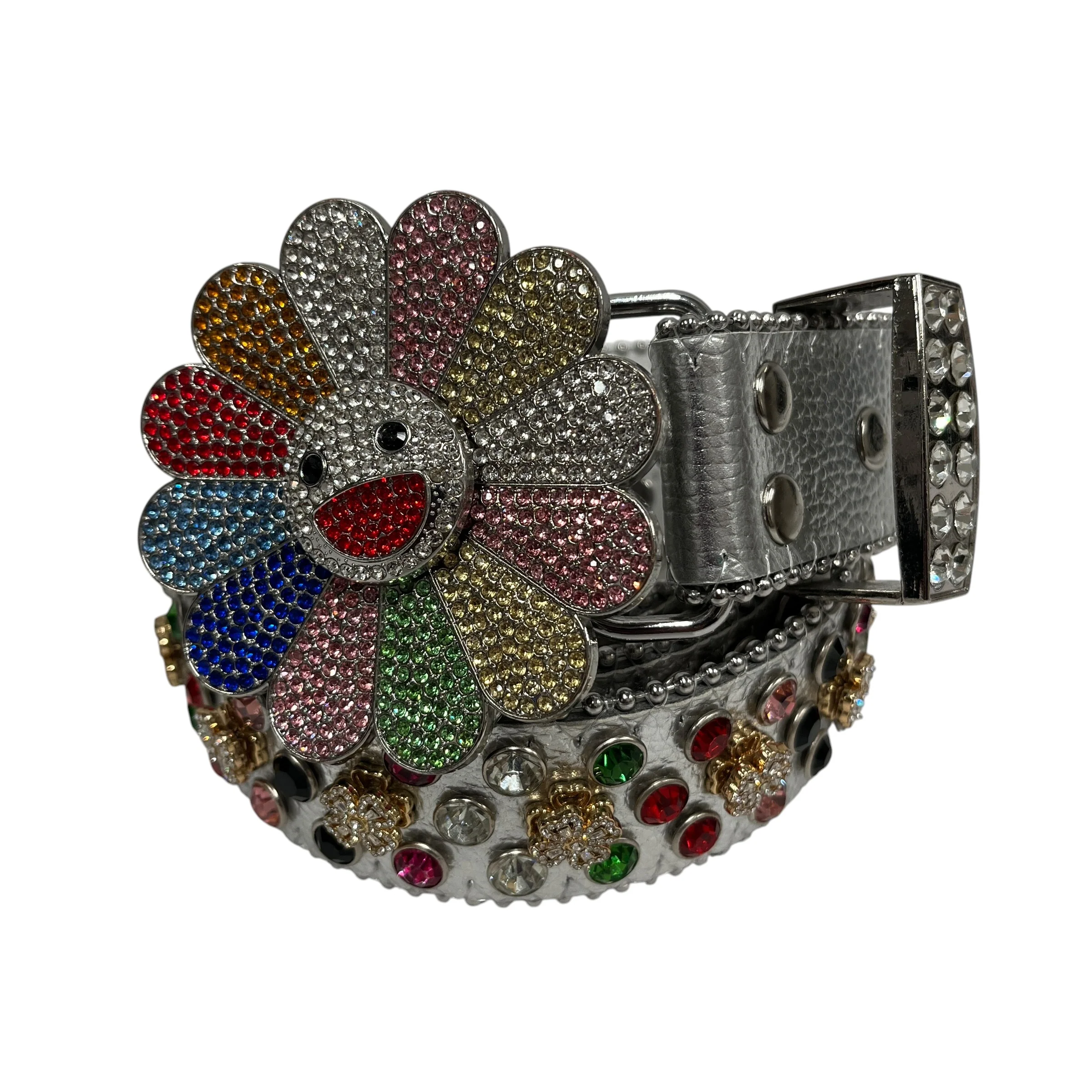 STOLEN ARTS/Belt/Iridescent/Leather/SLV/KAMI 38 RHIINESTONE MURAKAMI