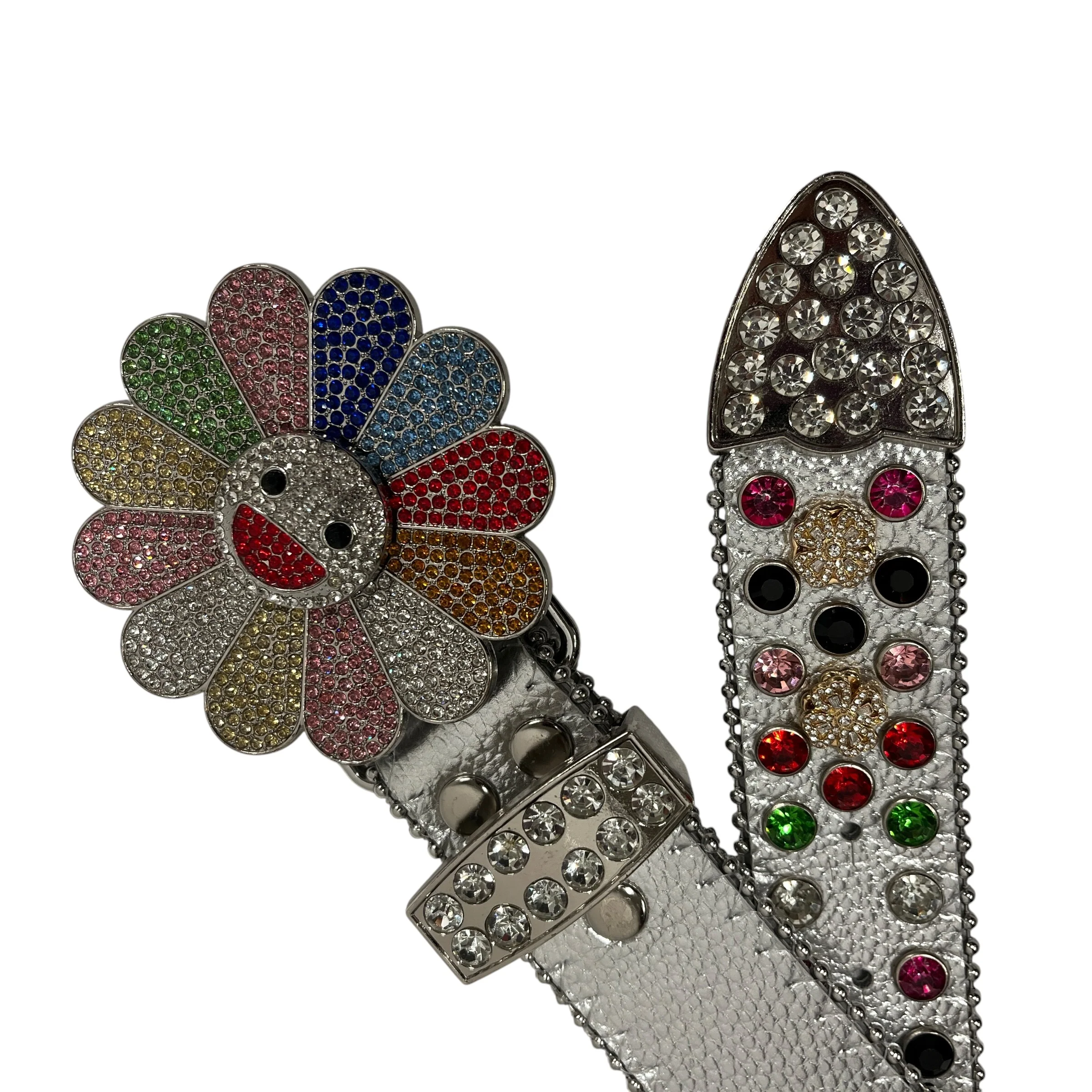 STOLEN ARTS/Belt/Iridescent/Leather/SLV/KAMI 38 RHIINESTONE MURAKAMI