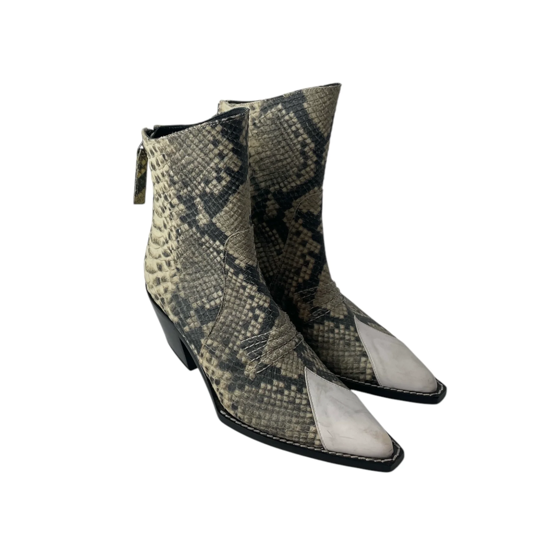 1017 ALYX 9SM(ALYX)/Cowboy Boots/EU 36/Animal Pattern/CRM/SNAKE SKIN COWBOY W WHT TIP
