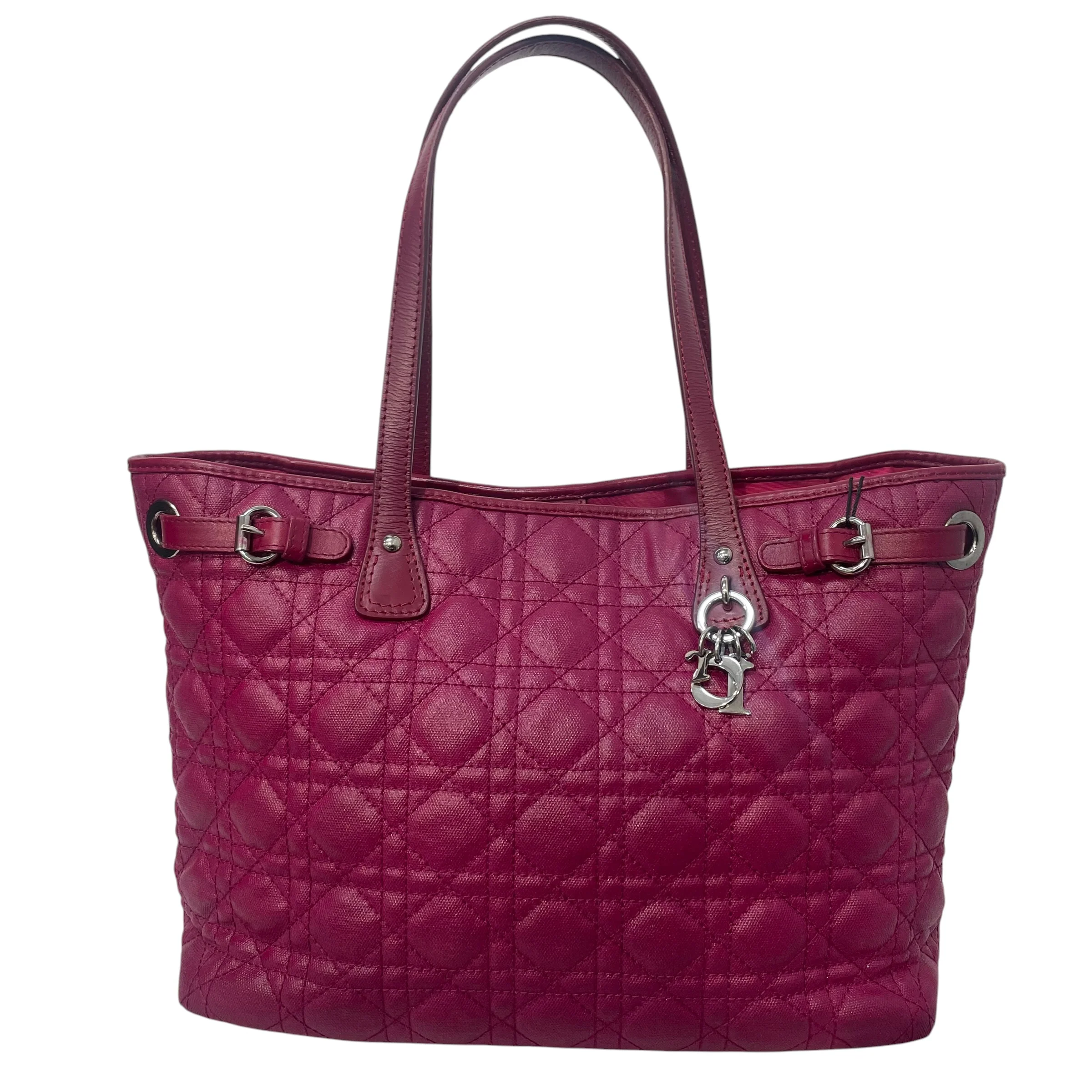 Christian Dior/Tote Bag/Plaid/Leather/PPL/Medum Cannage Panarea