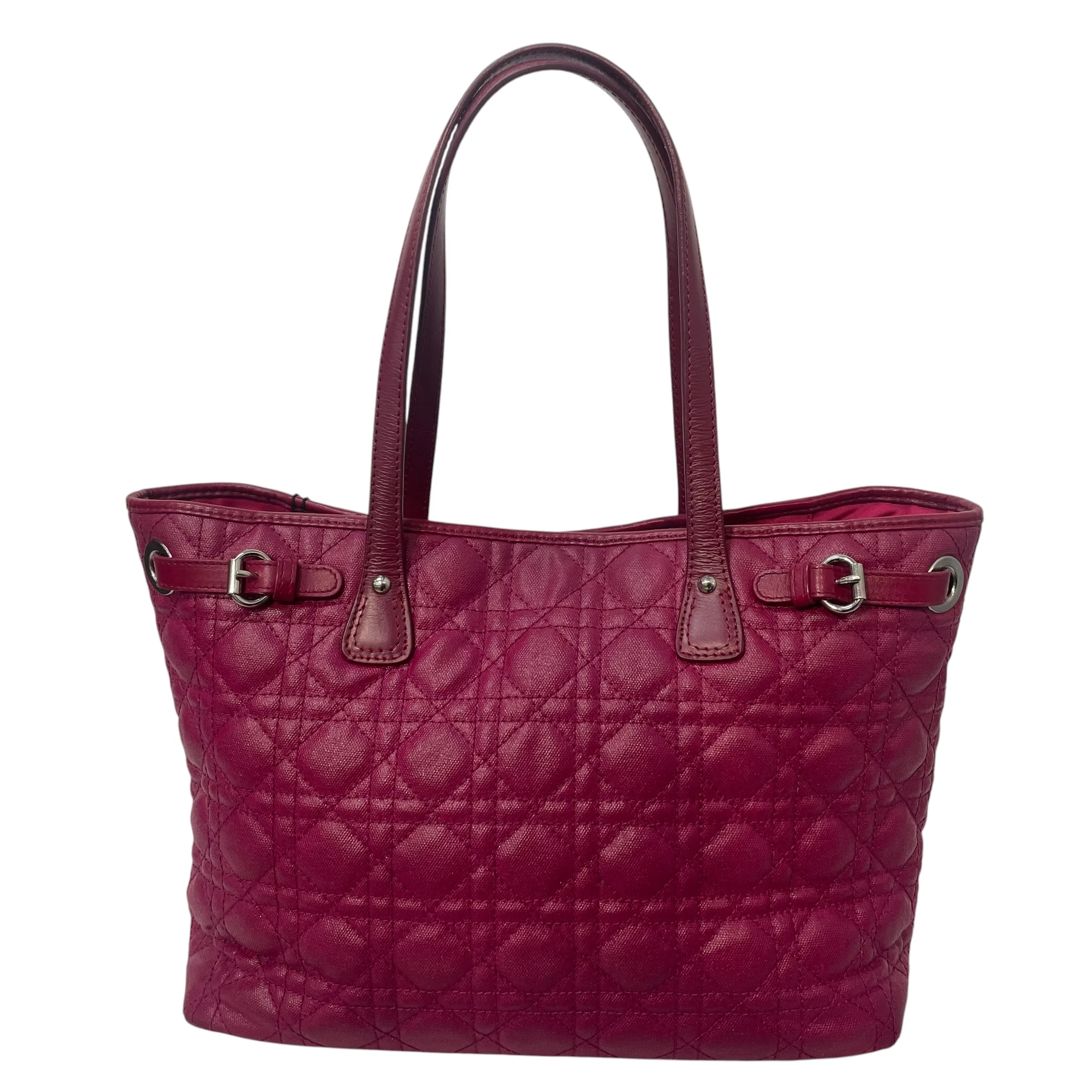 Christian Dior/Tote Bag/Plaid/Leather/PPL/Medum Cannage Panarea