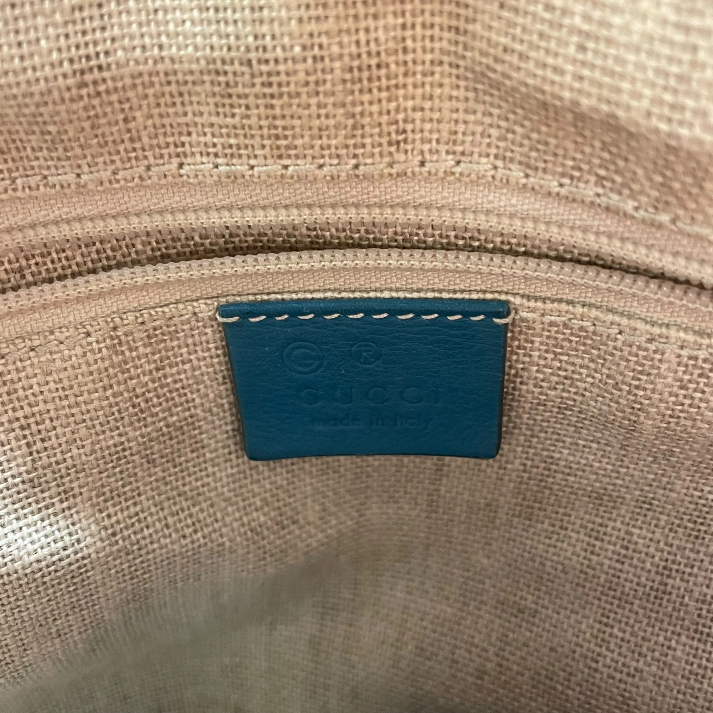 GUCCI/Hand Bag/Monogram/Leather/BLU/Microguccissima Dome Satchel