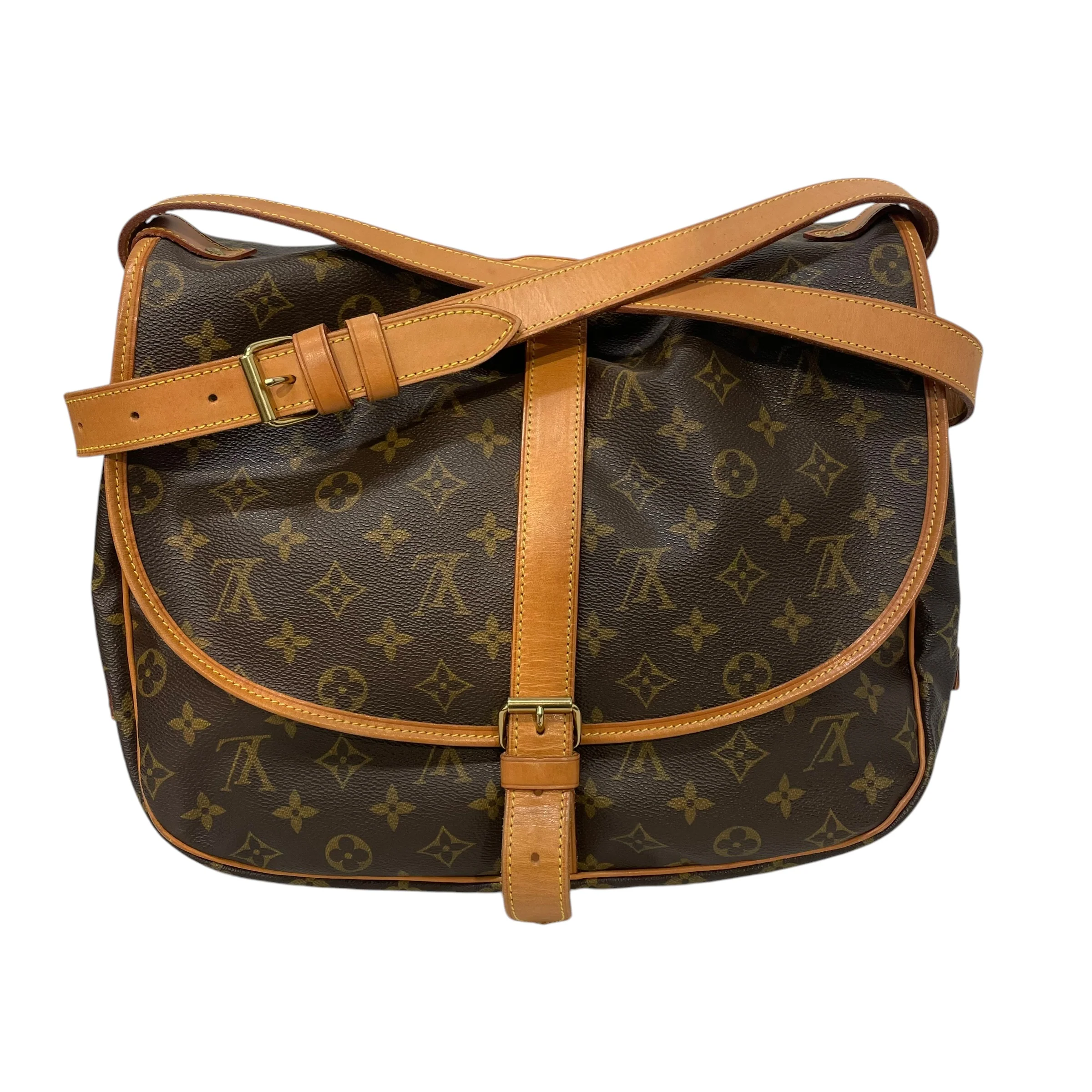 LOUIS VUITTON/Cross Body Bag/Monogram/Leather/BRW/Saumur 35