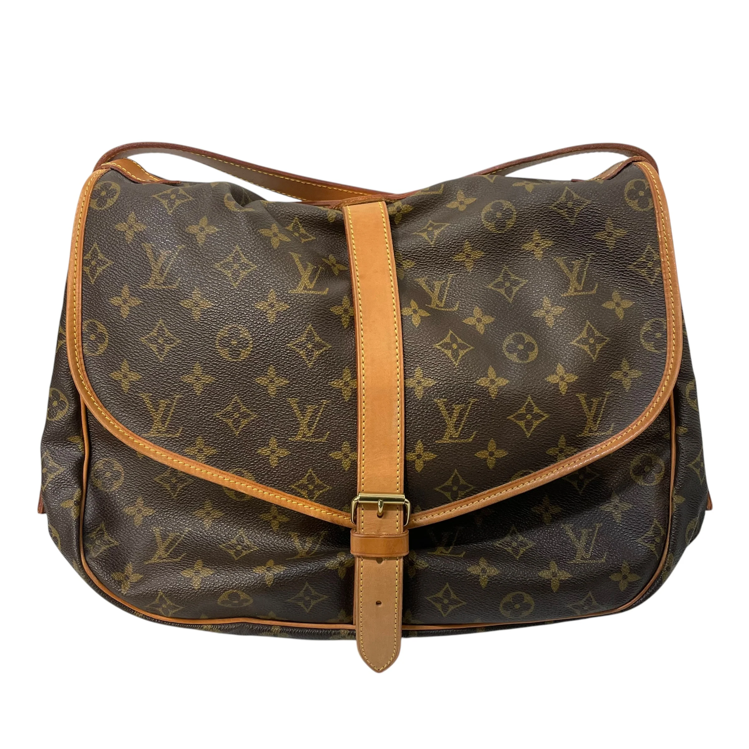 LOUIS VUITTON/Cross Body Bag/Monogram/Leather/BRW/Saumur 35