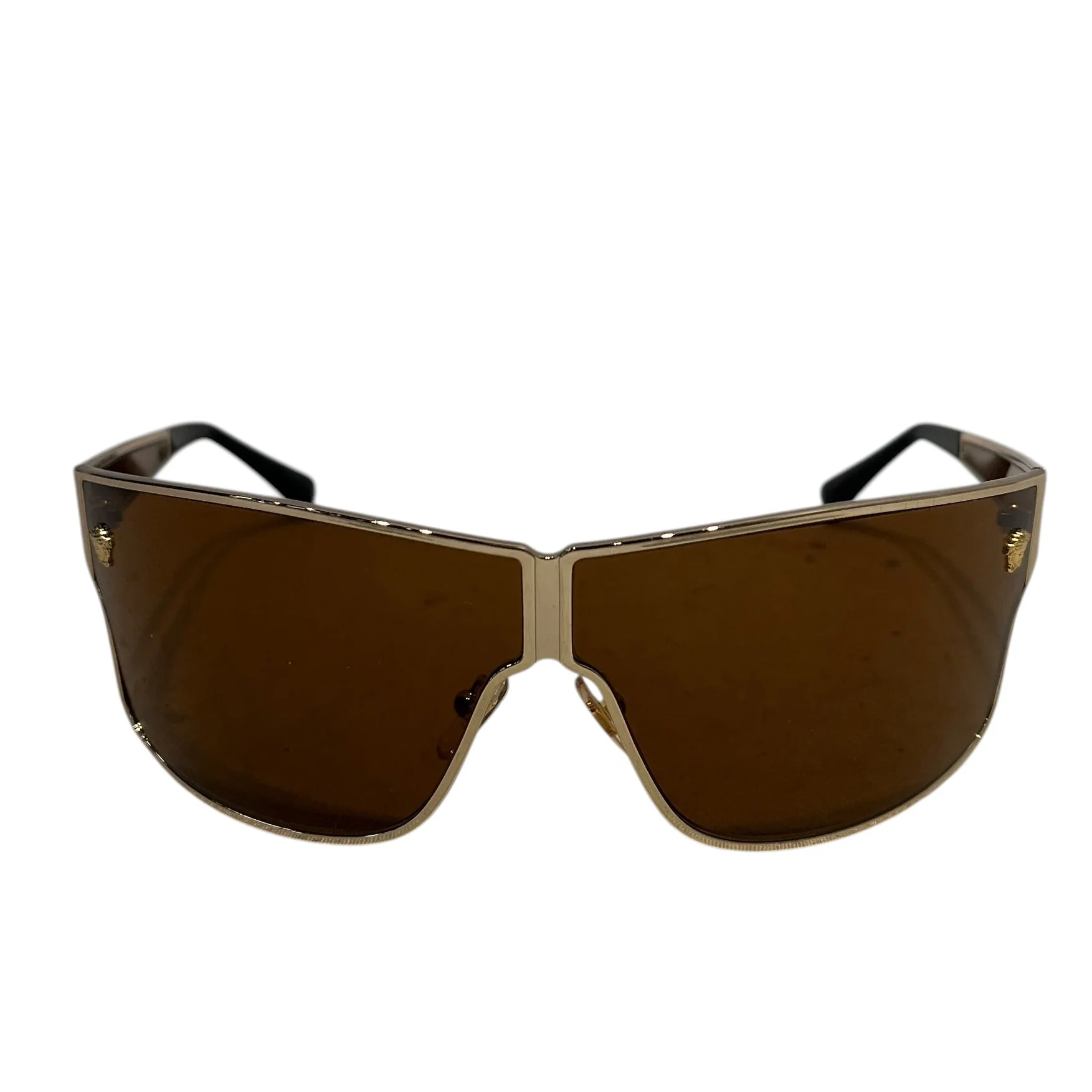 VERSACE/Sunglasses/Plastic/GLD/Oval/GOLD BALCKMOD 220 1002/73