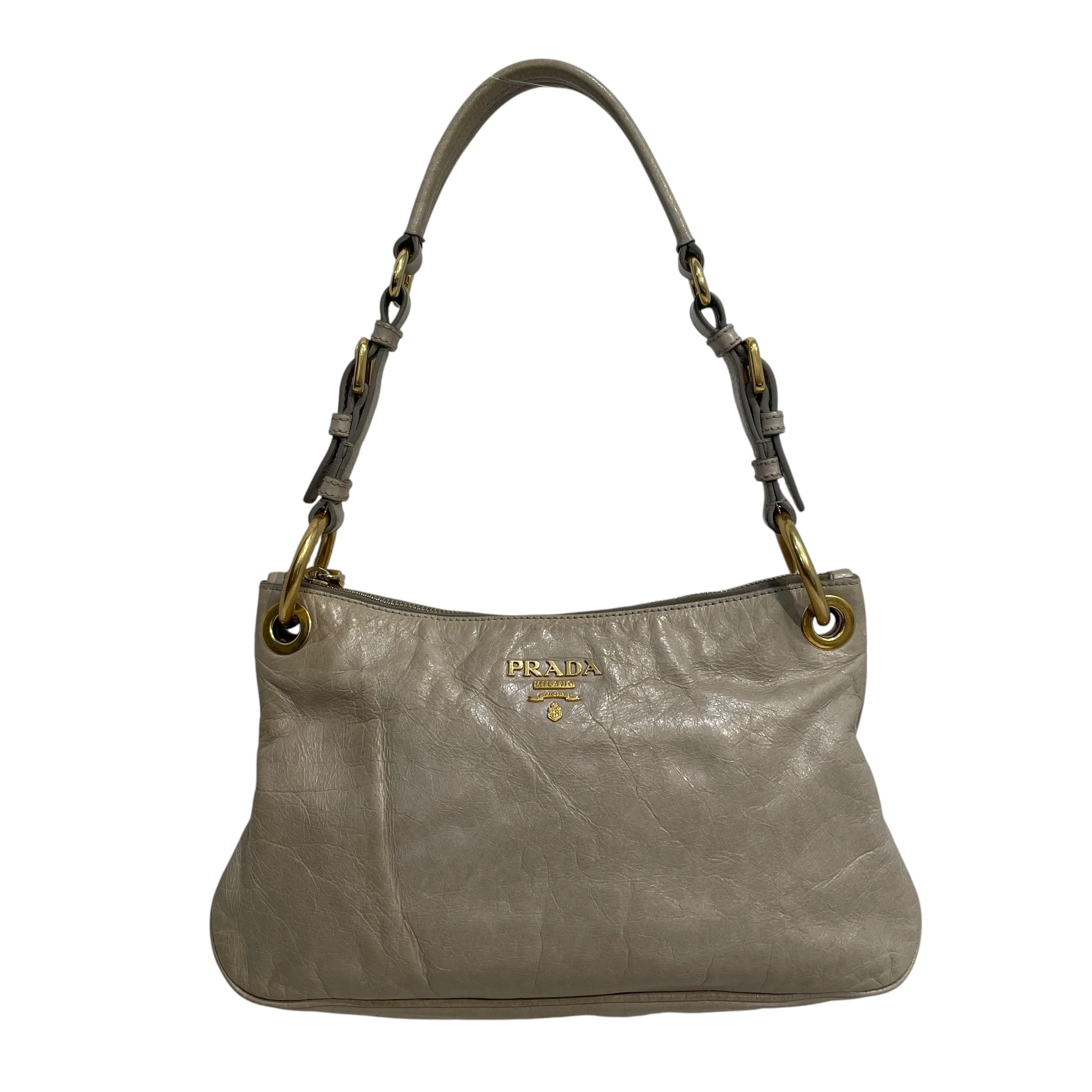 PRADA/Hand Bag/Leather/CRM/Vitello Shine Shouldr Bag