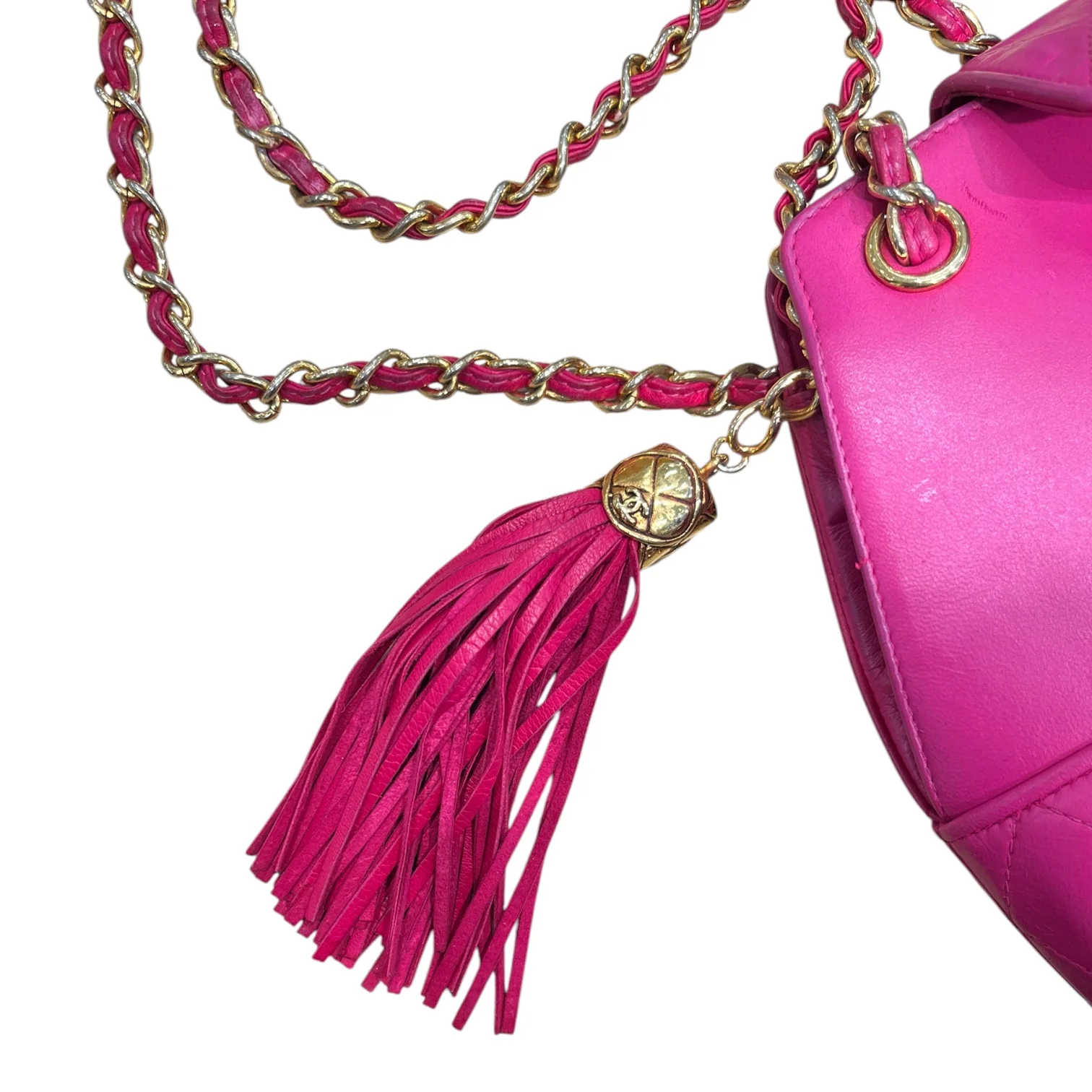 CHANEL/Bag/Leather/PNK/TASSLE KEYCHAIN