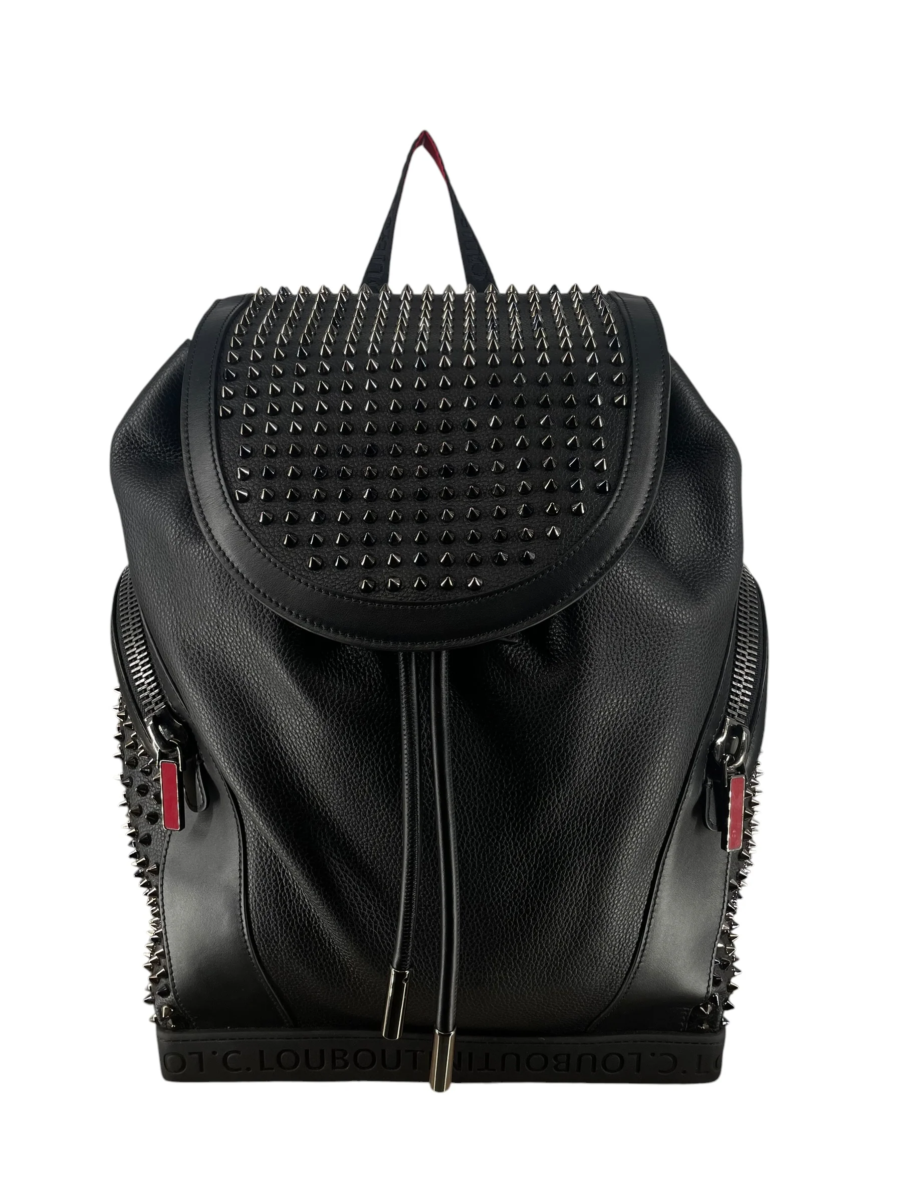 Christian Louboutin/Backpack/Leather/BLK/BLK CALFSKIN SPIKE BACPACK