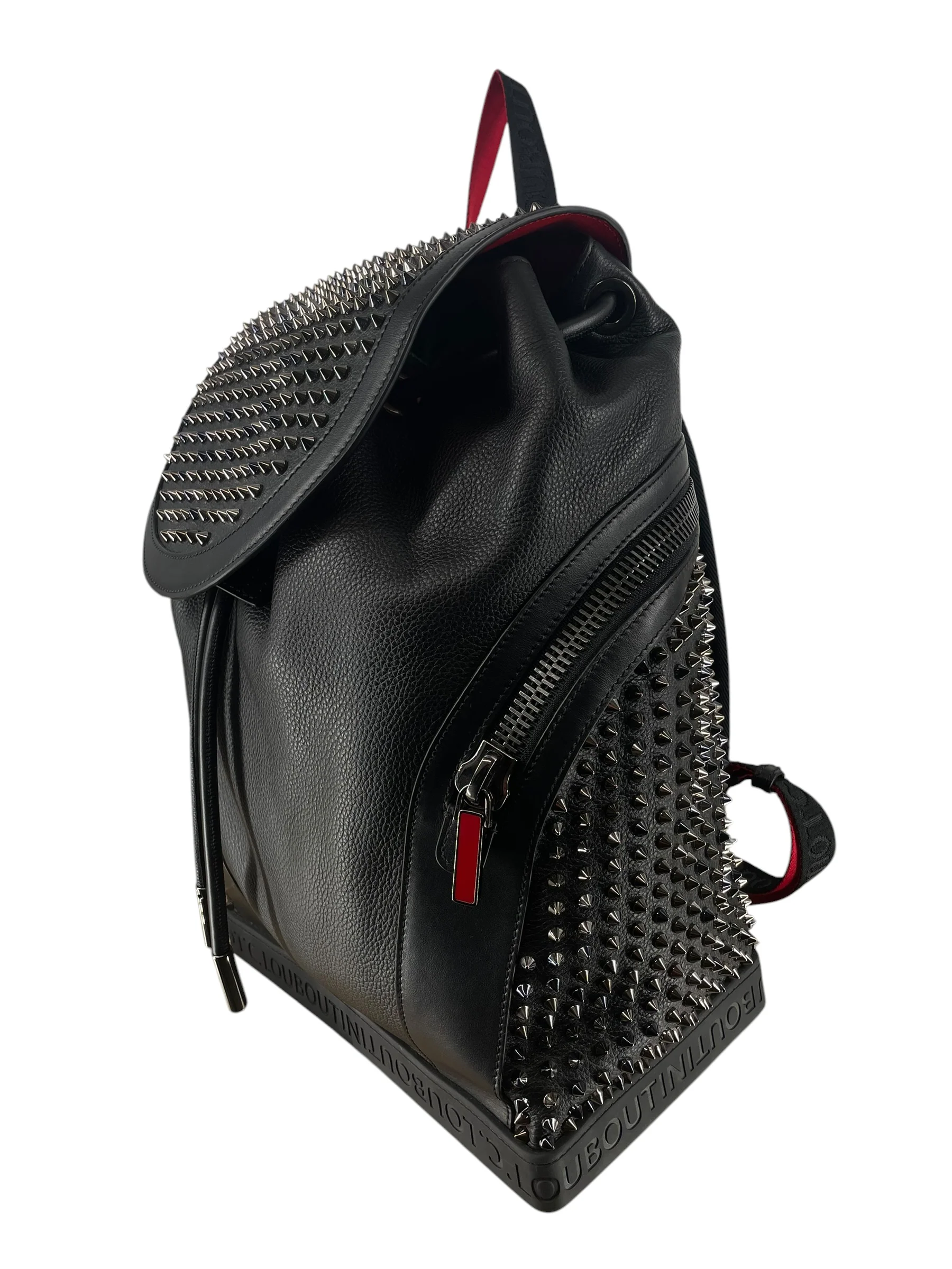 Christian Louboutin/Backpack/Leather/BLK/BLK CALFSKIN SPIKE BACPACK