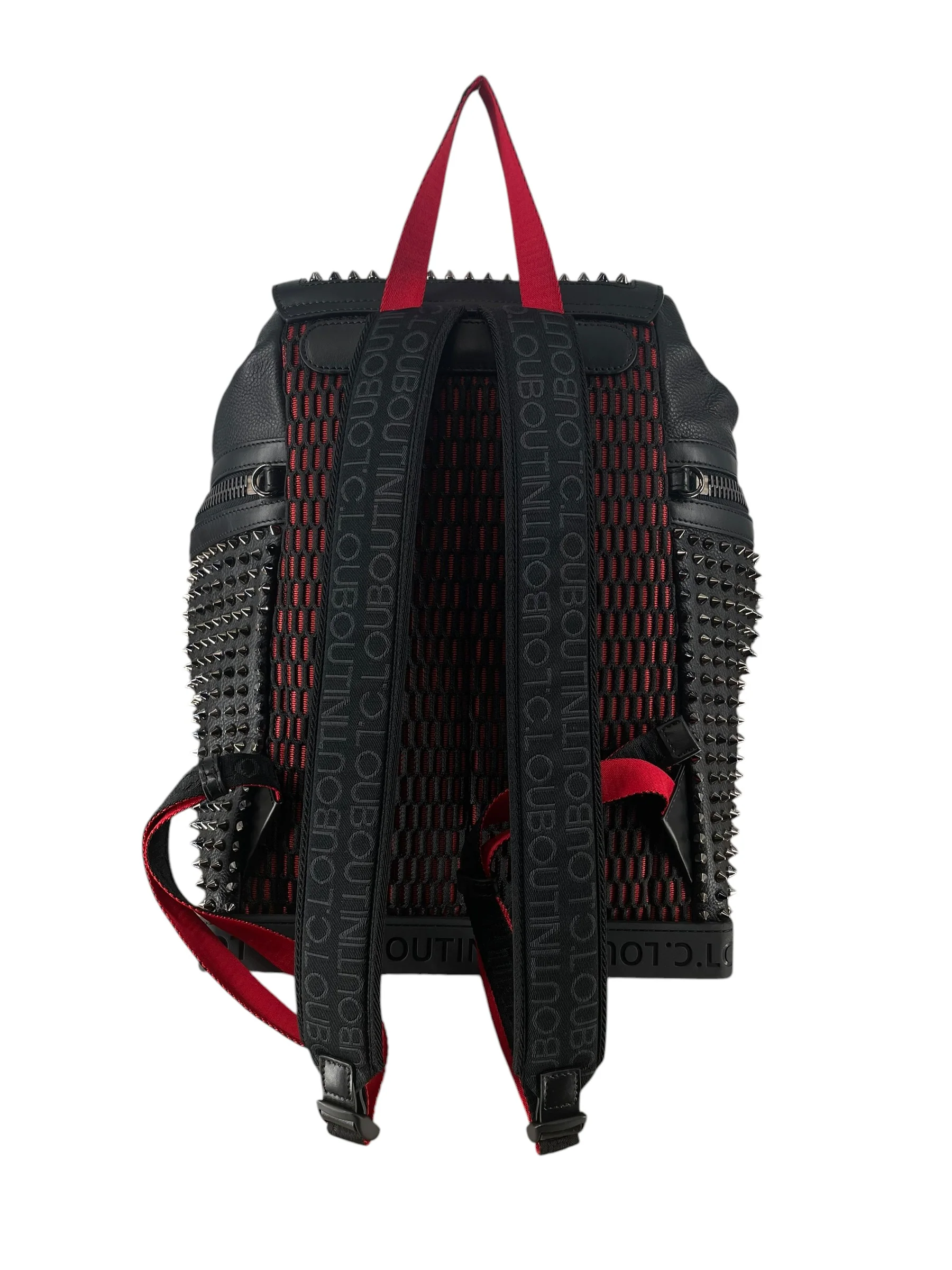 Christian Louboutin/Backpack/Leather/BLK/BLK CALFSKIN SPIKE BACPACK