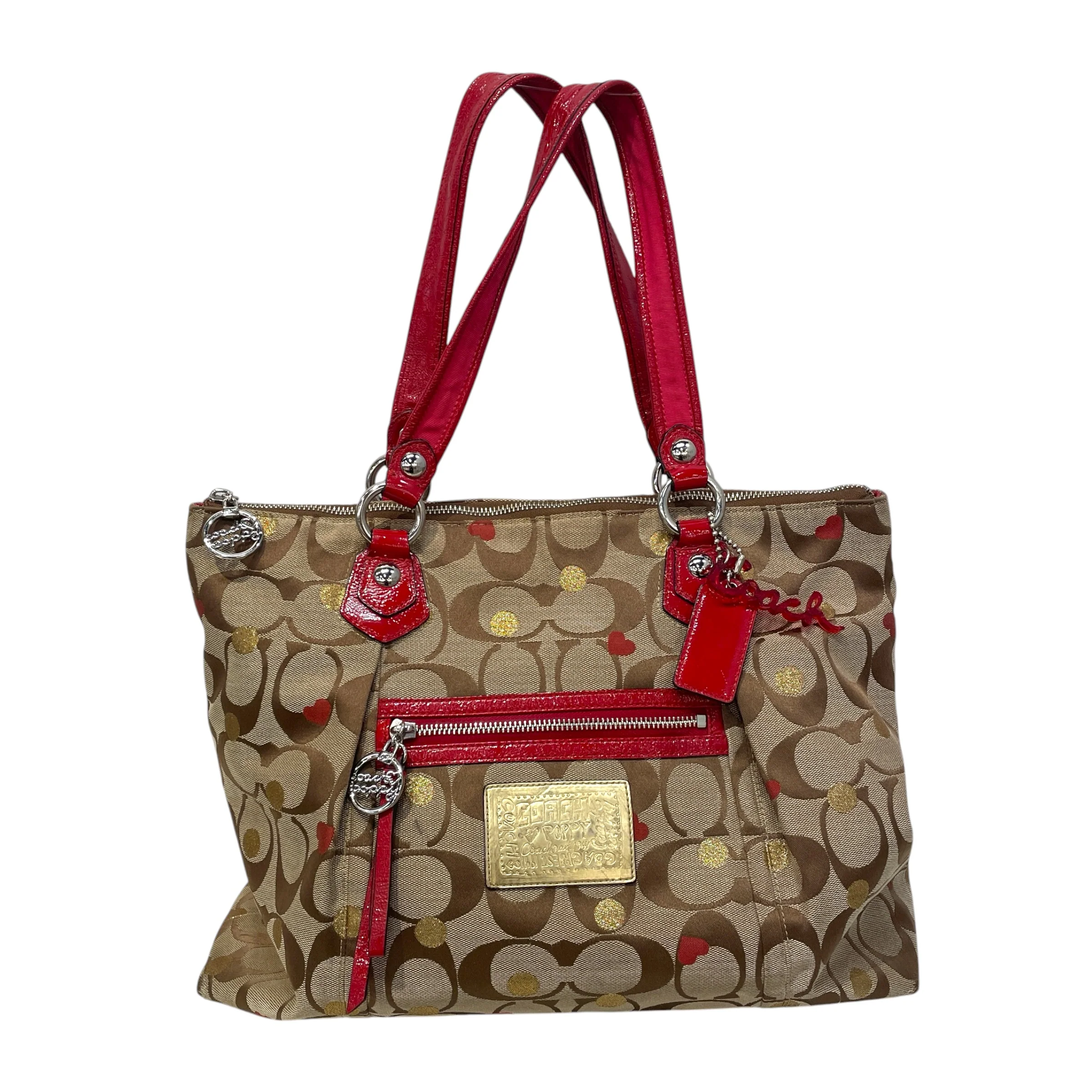 COACH/Tote Bag/Monogram/BRW/Poppy Secret Admirer