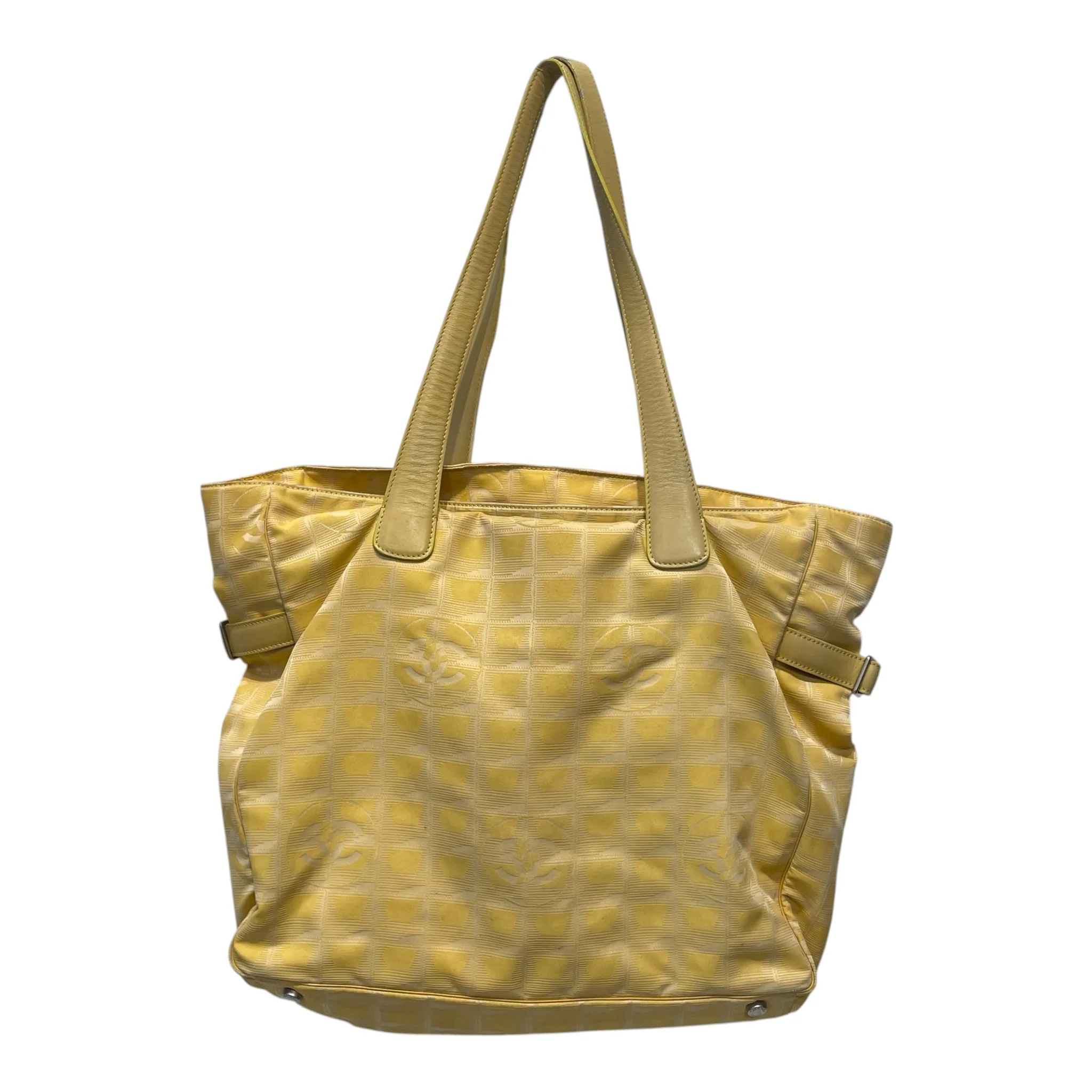 CHANEL/Tote Bag/Monogram/Nylon/YEL/Sport Ligne Travel Tote