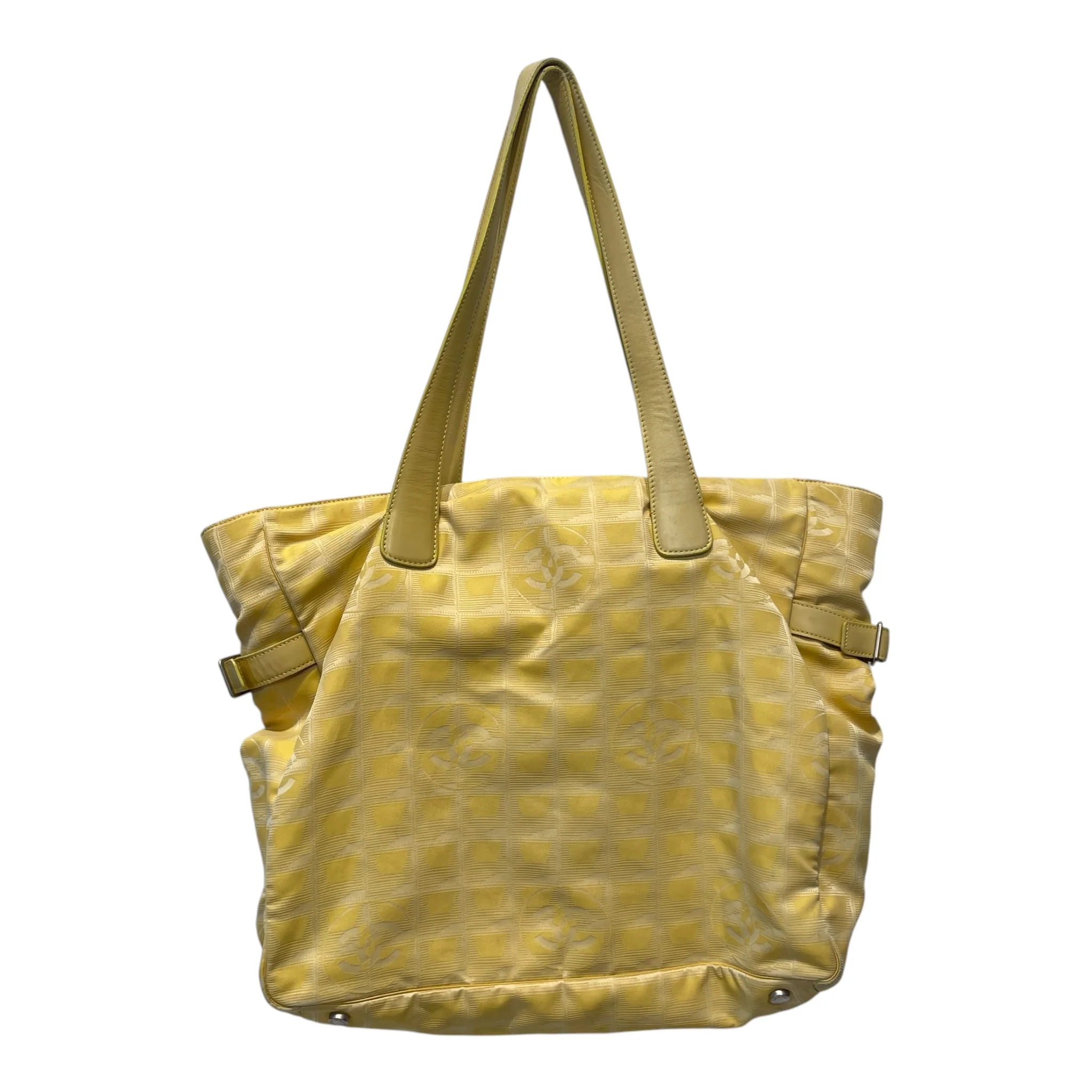 CHANEL/Tote Bag/Monogram/Nylon/YEL/Sport Ligne Travel Tote