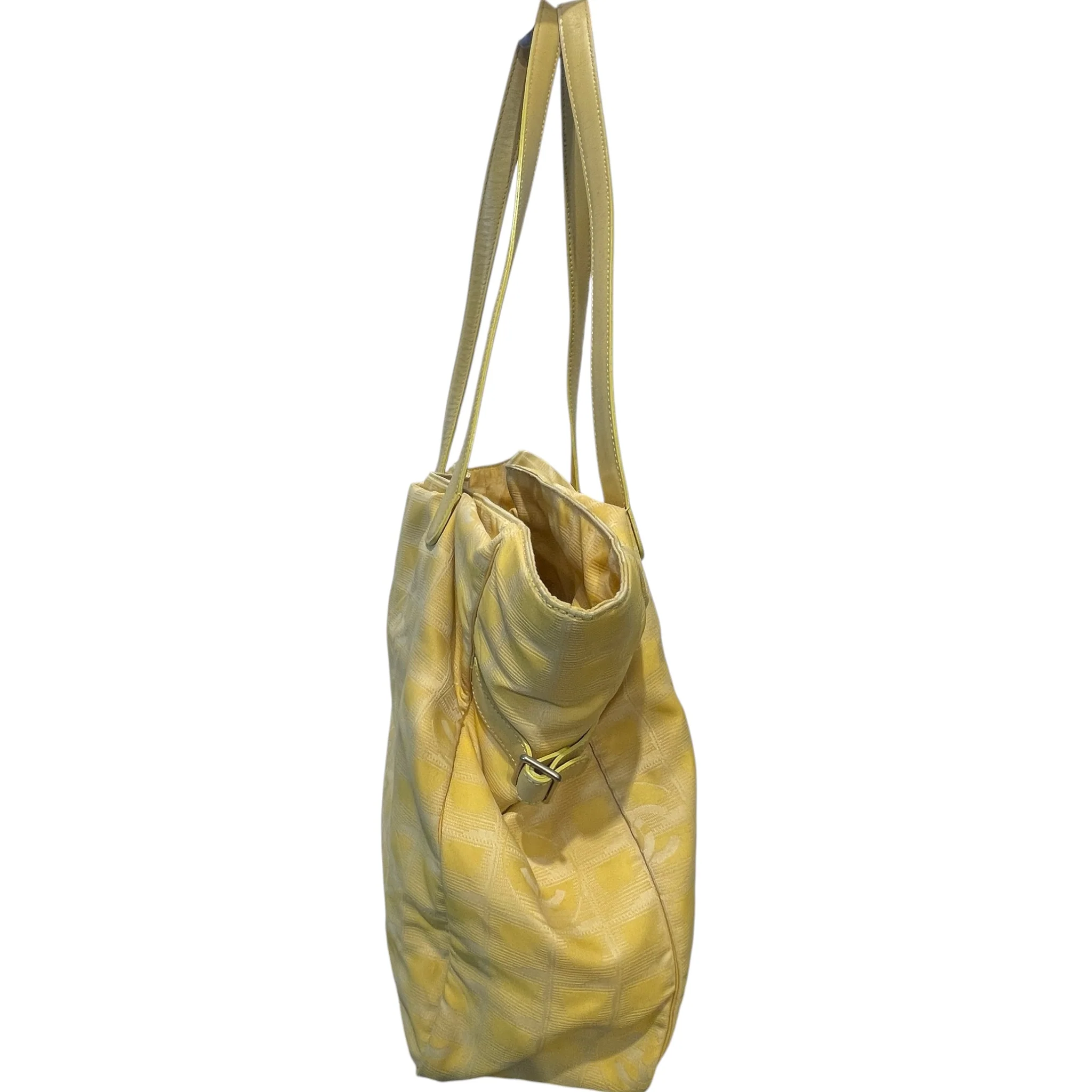 CHANEL/Tote Bag/Monogram/Nylon/YEL/Sport Ligne Travel Tote