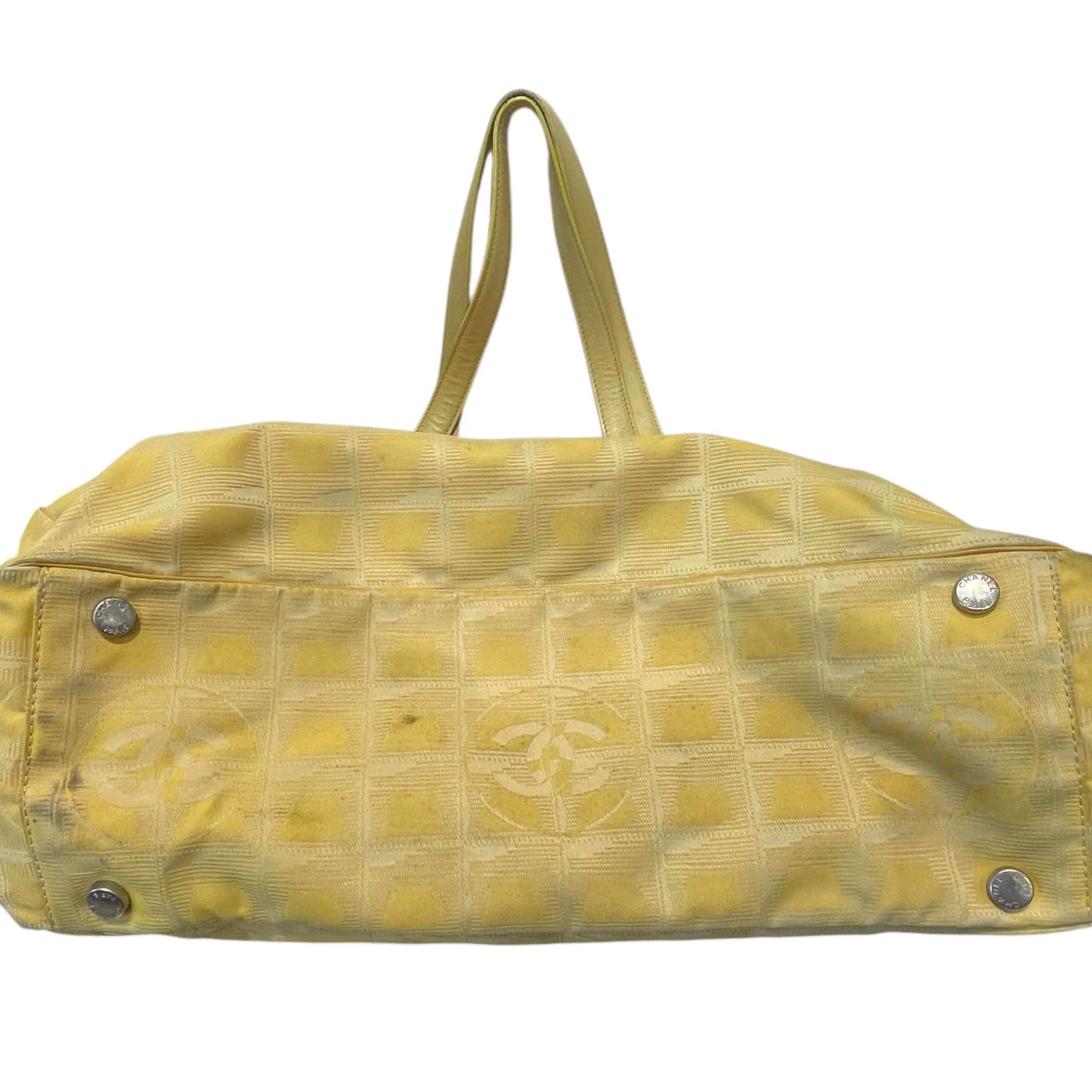 CHANEL/Tote Bag/Monogram/Nylon/YEL/Sport Ligne Travel Tote