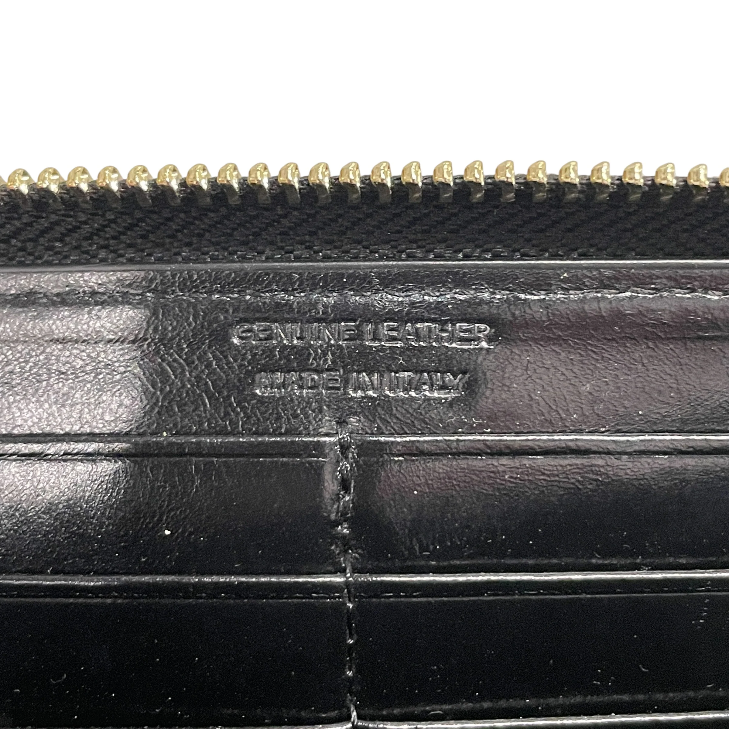 Vivienne Westwood/Clutch Bag/Animal Pattern/Leather/BLK/GLD FRONT LOGO
