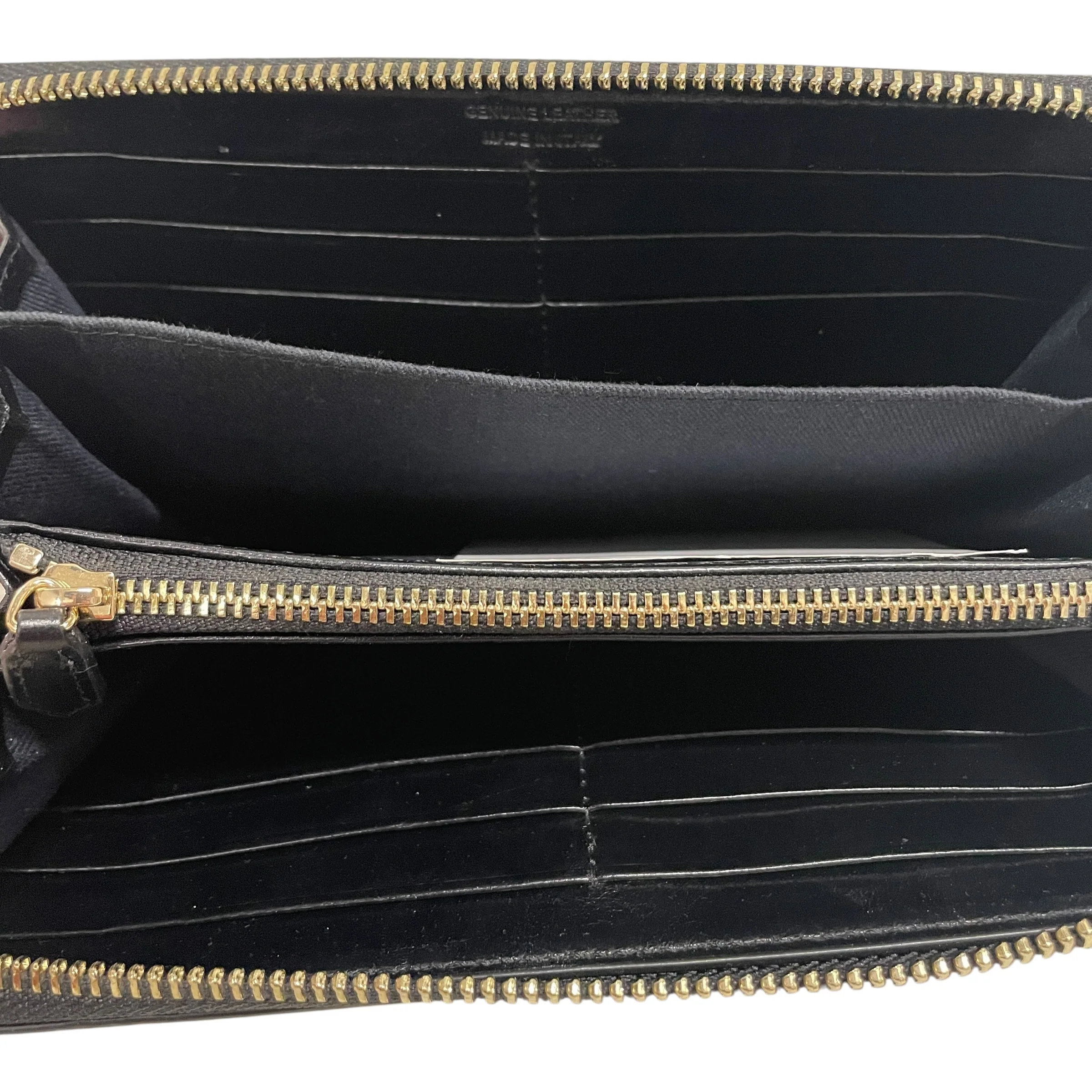 Vivienne Westwood/Clutch Bag/Animal Pattern/Leather/BLK/GLD FRONT LOGO