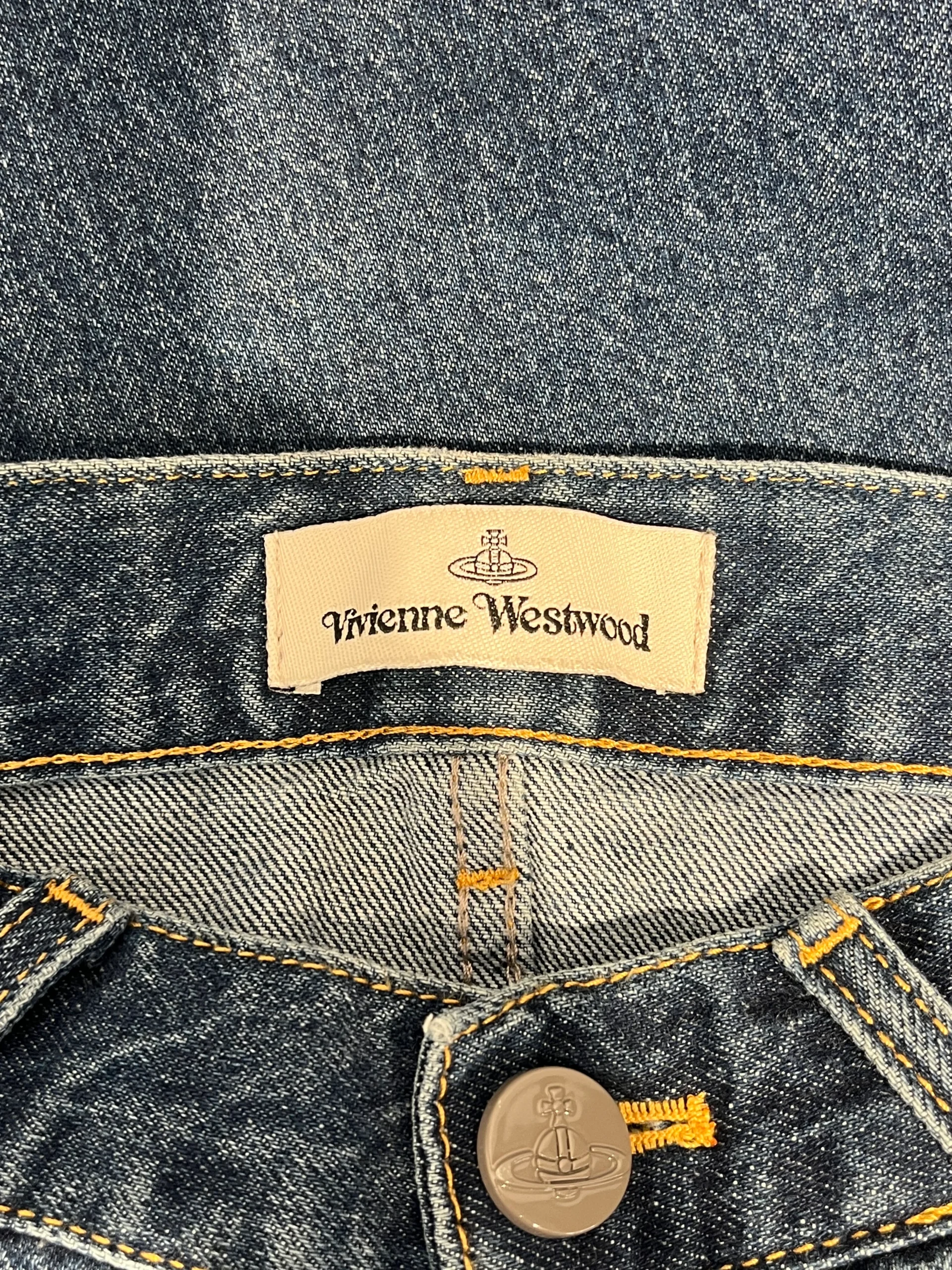 Vivienne Westwood/Pants/30/Cotton/IDG/VW PRINTED TAPERED DENIM