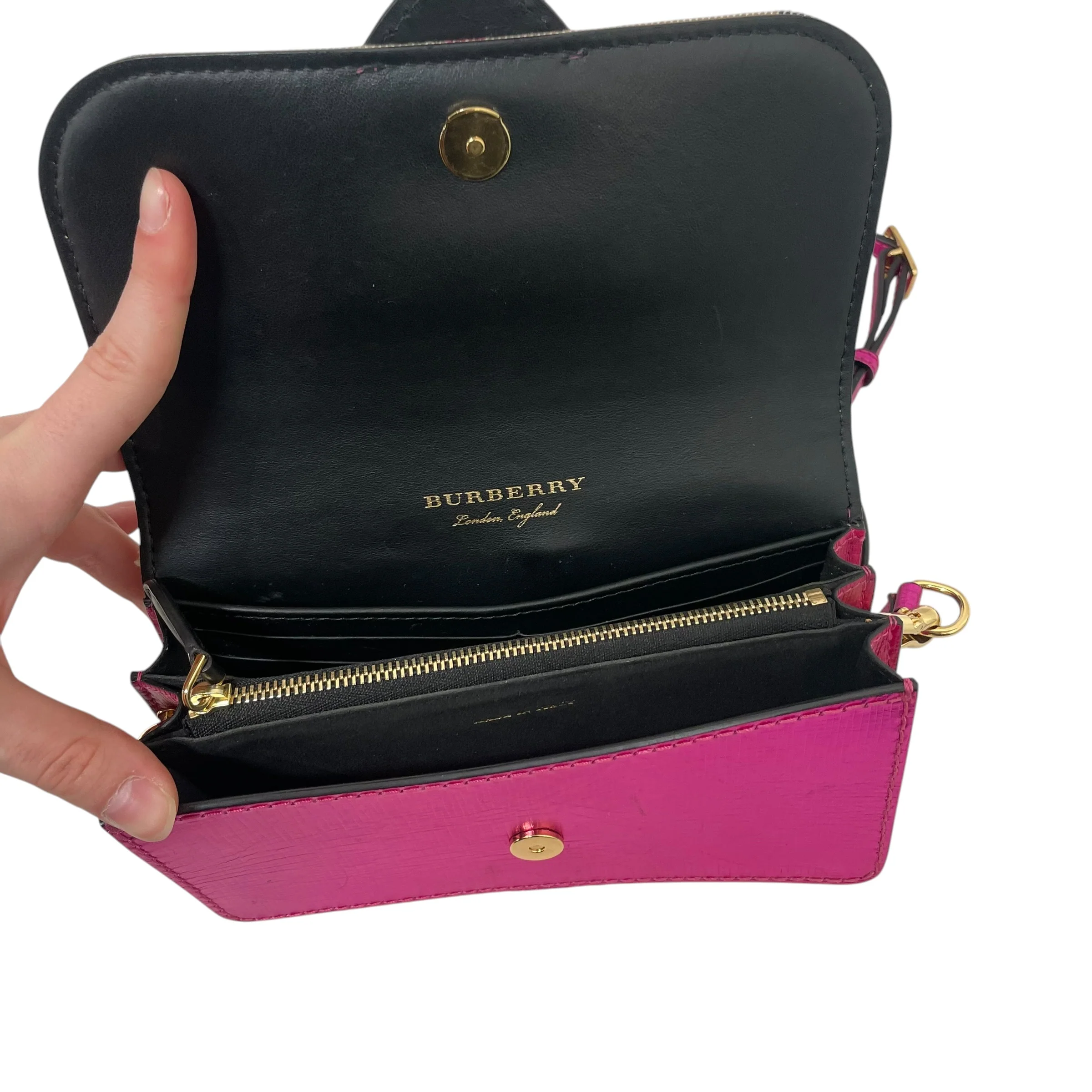 BURBERRY LONDON/Cross Body Bag/Plaid/Leather/MLT/Burberry Buckle House Check