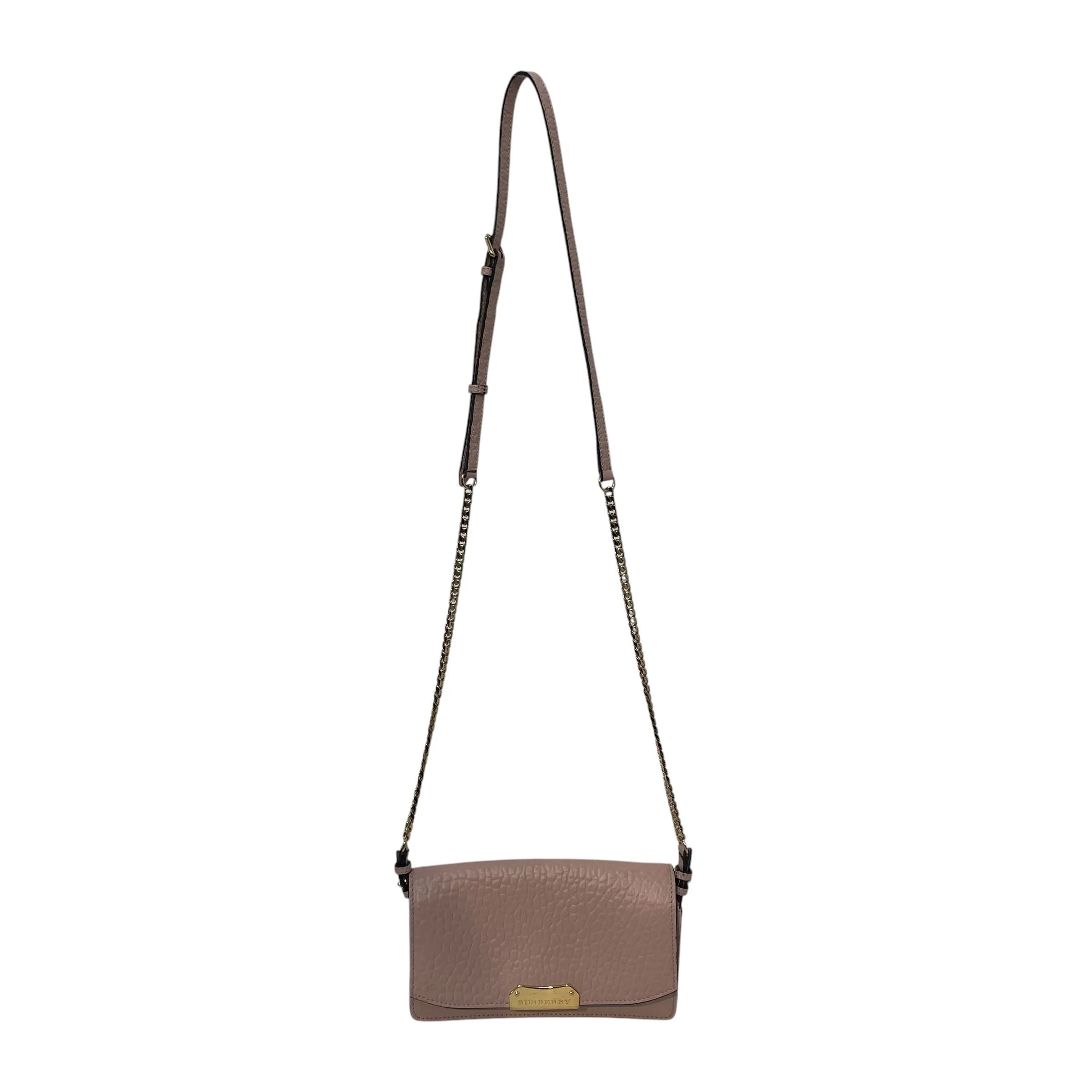 BURBERRY LONDON/Cross Body Bag/Leather/PNK/Burberry textured madison bag