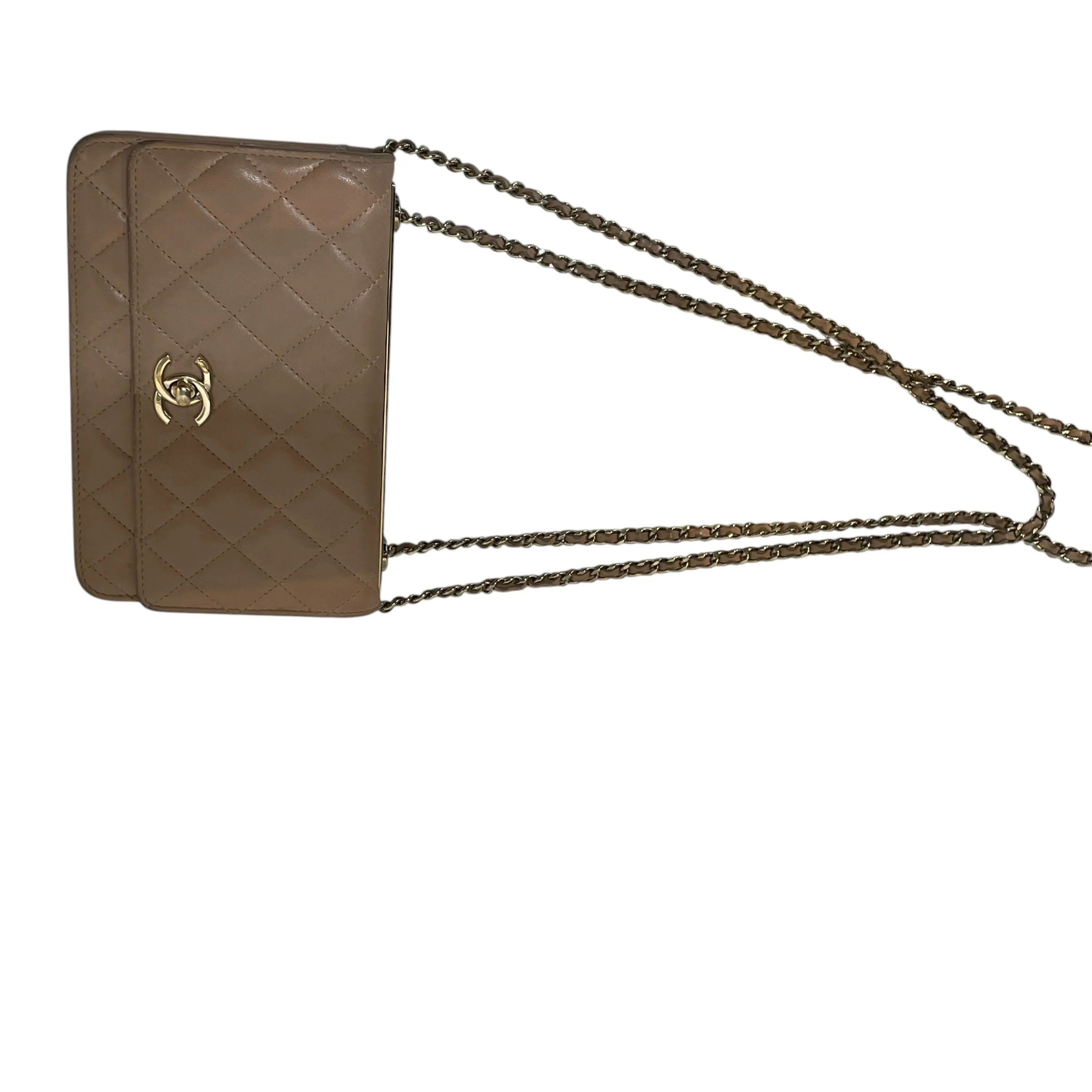 CHANEL/Cross Body Bag/Lambskin/BEG/Trendy CC Quilted