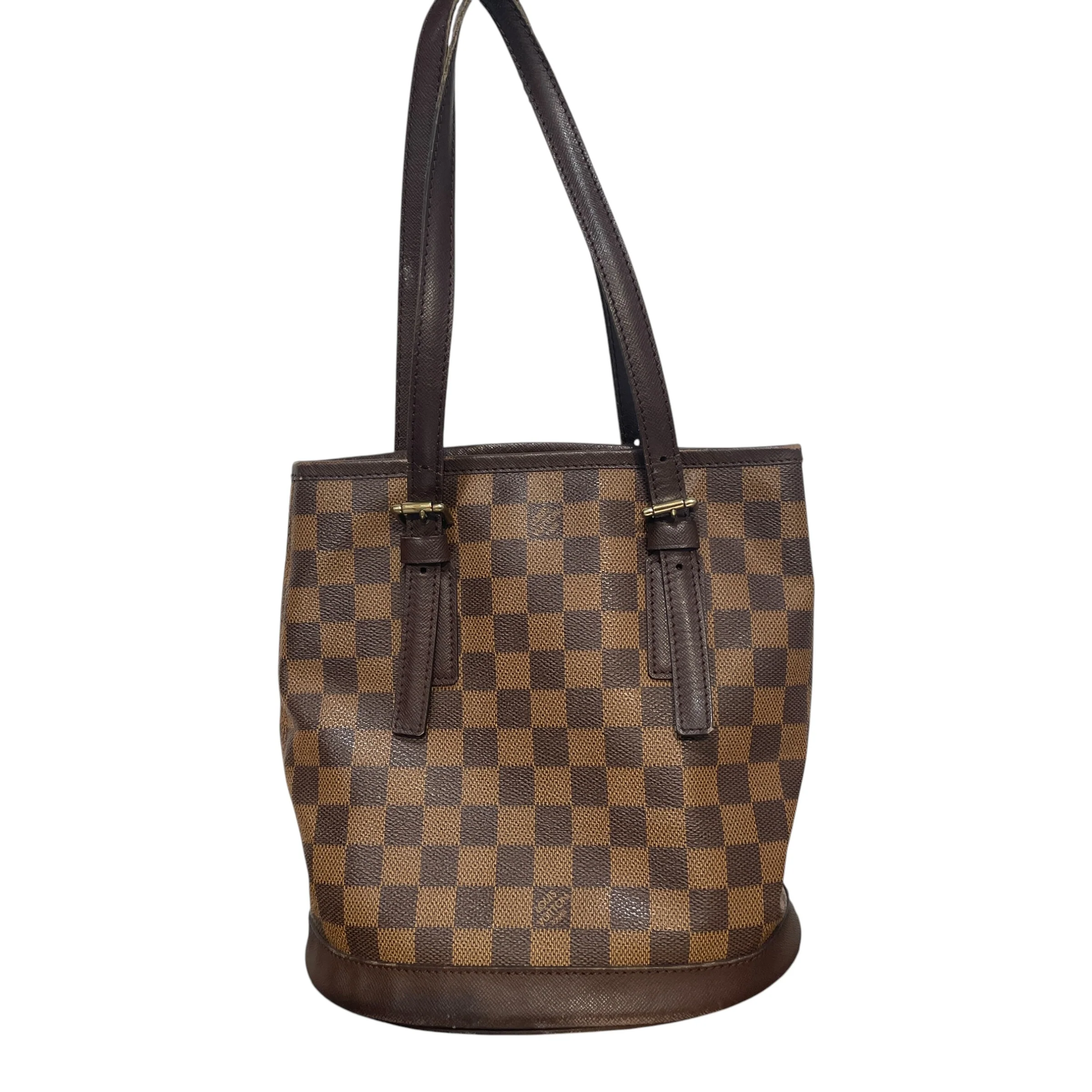 LOUIS VUITTON/Tote Bag/Monogram/Leather/BRW/Damier ebene Bucket bag