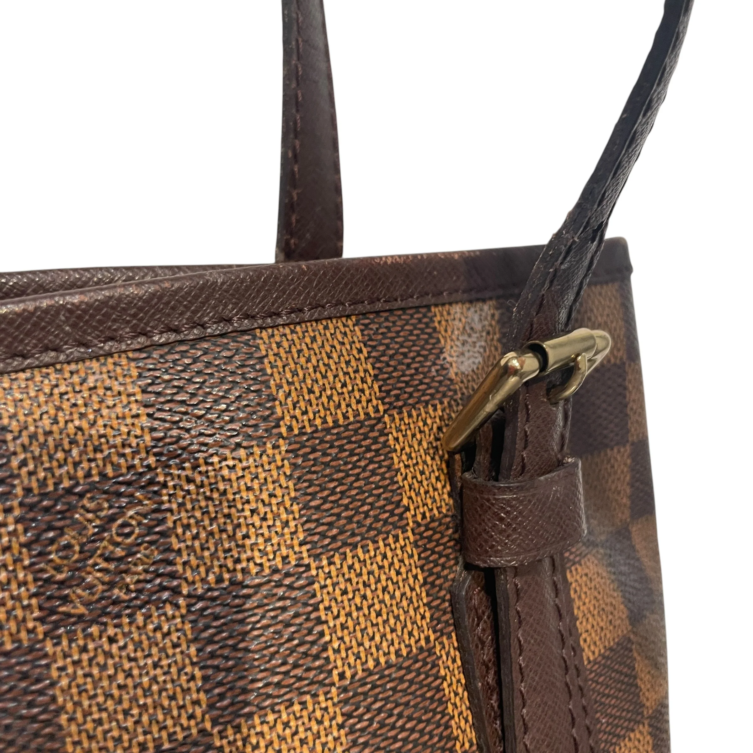 LOUIS VUITTON/Tote Bag/Monogram/Leather/BRW/Damier ebene Bucket bag