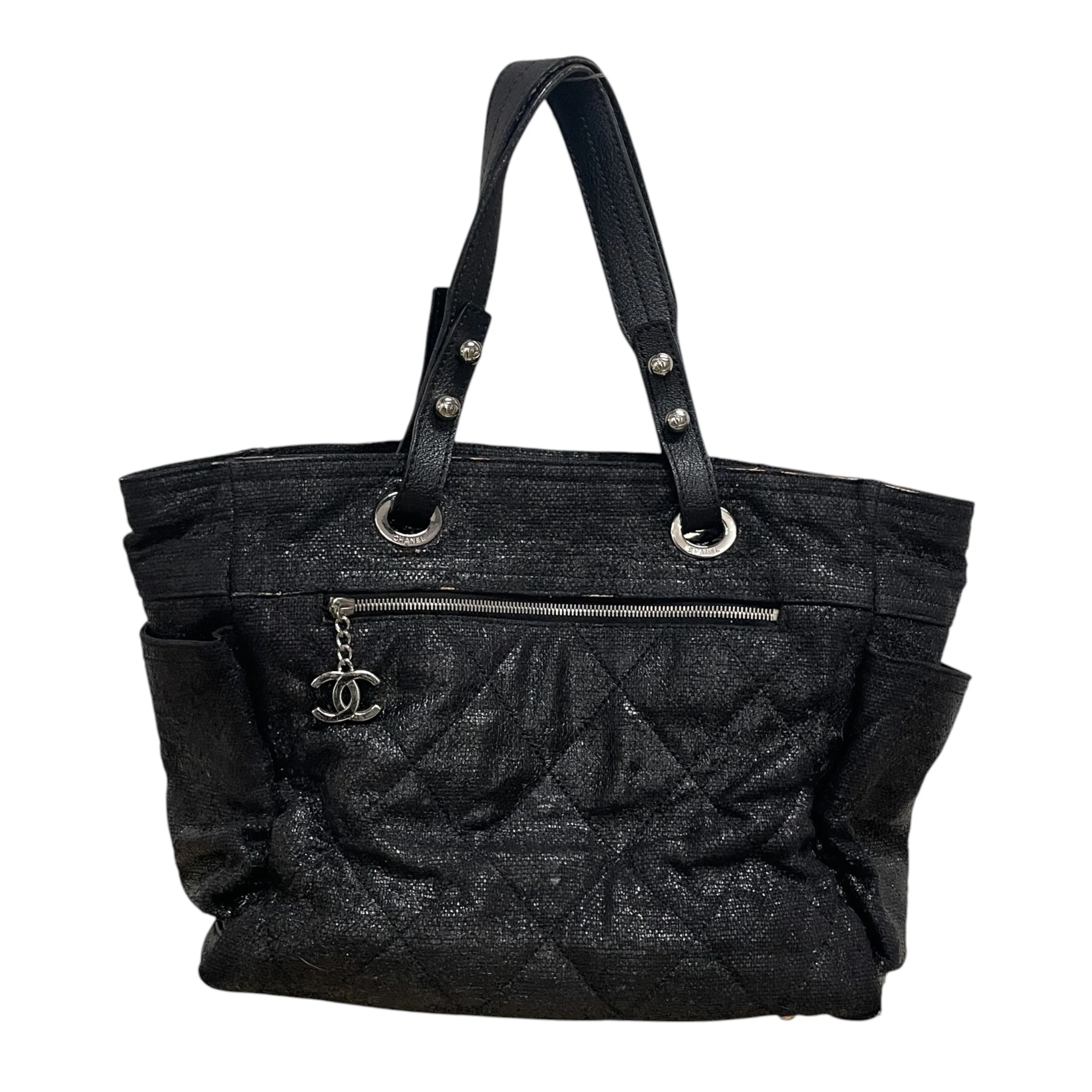 CHANEL/Hand Bag/BLK/XL PARIS-BIARRITZ/ SLV HARDWAR