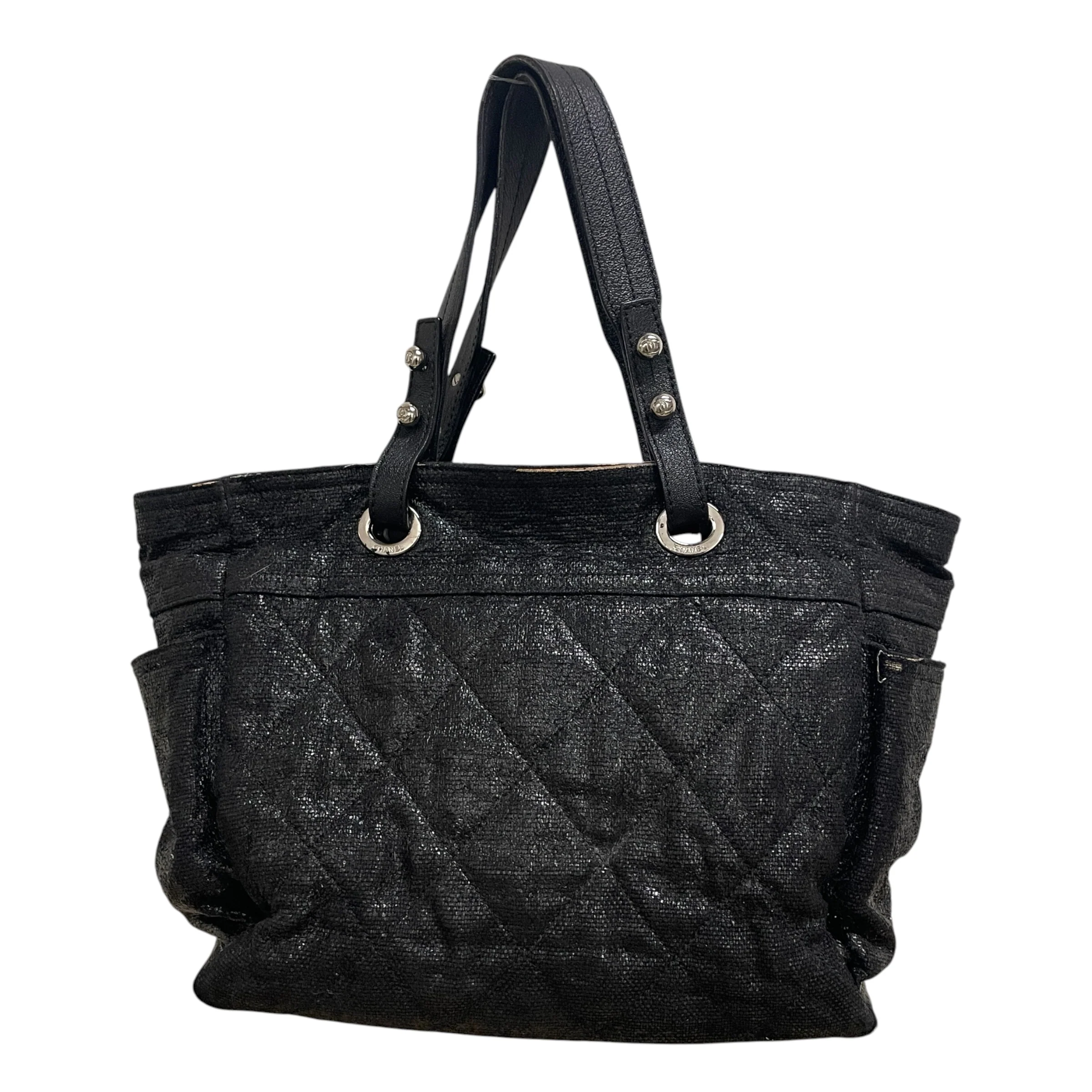 CHANEL/Hand Bag/BLK/XL PARIS-BIARRITZ/ SLV HARDWAR