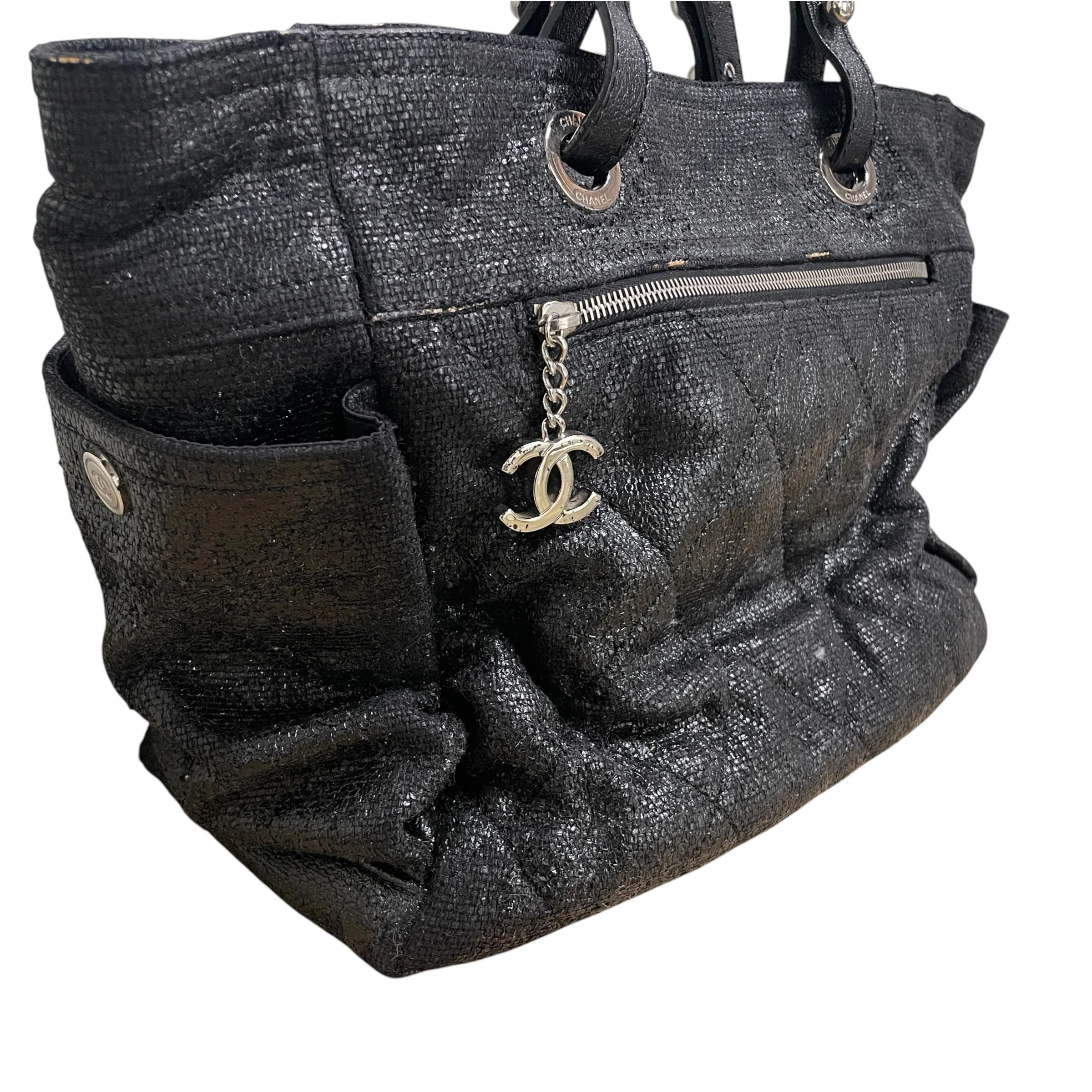 CHANEL/Hand Bag/BLK/XL PARIS-BIARRITZ/ SLV HARDWAR