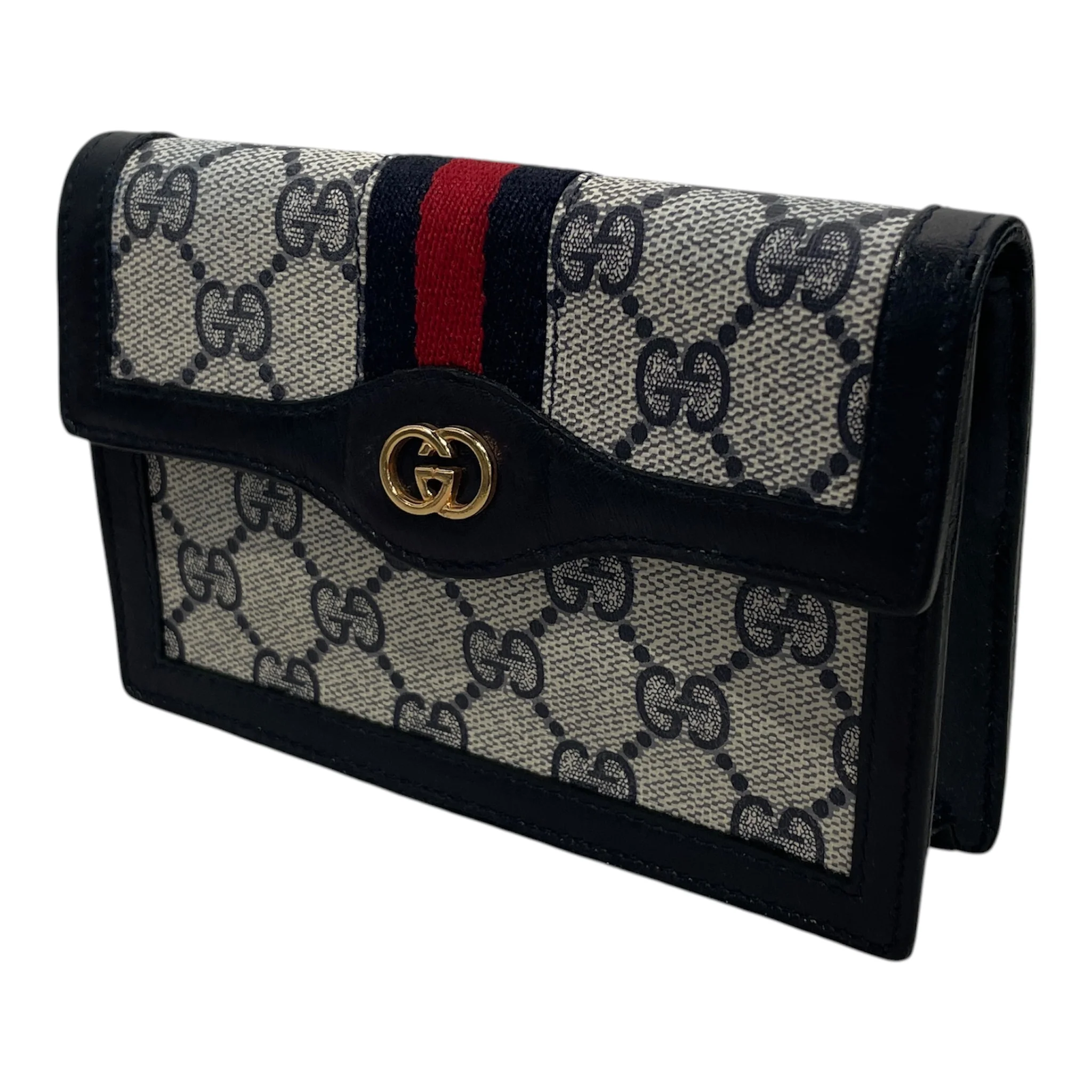 GUCCI/Pouch/Monogram/Leather/NVY/Vintage Parfums Sherry Line