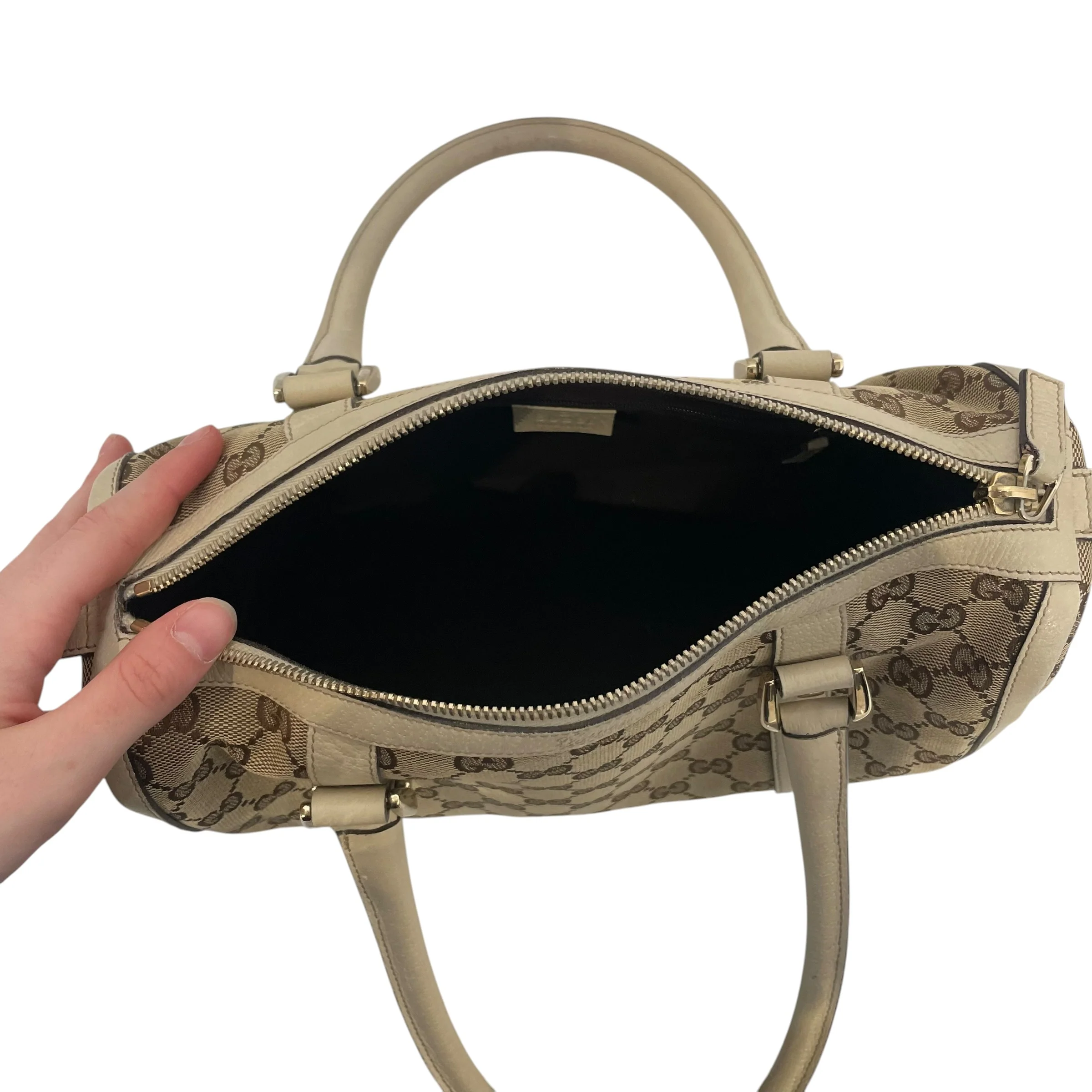 GUCCI/Hand Bag/Monogram/CRM/GG canvas  abbey boston bag