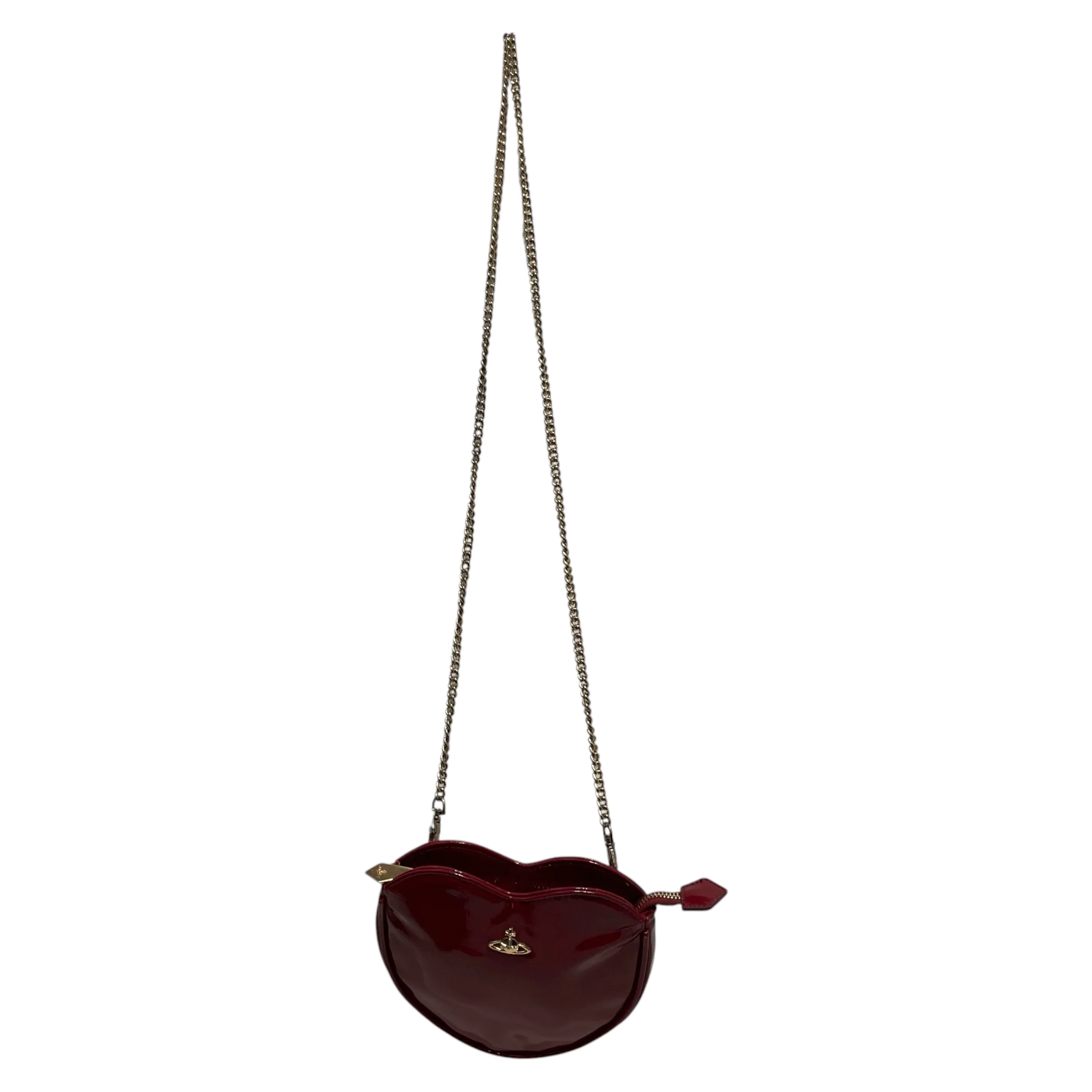 Vivienne Westwood/Hand Bag/Leather/RED/heart gold chain