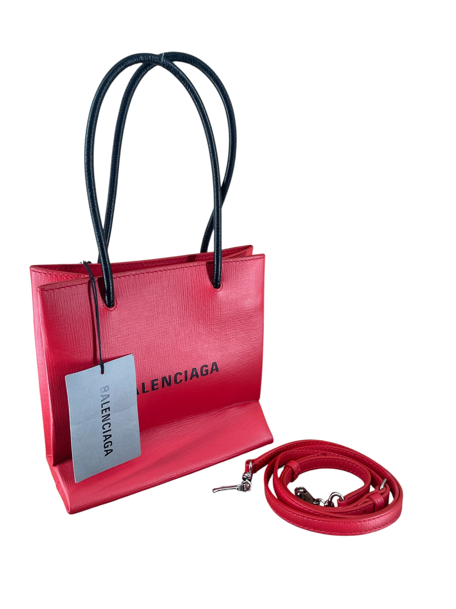 BALENCIAGA/Bag/Leather/RED/MINI TOTE SHOPPING BAG
