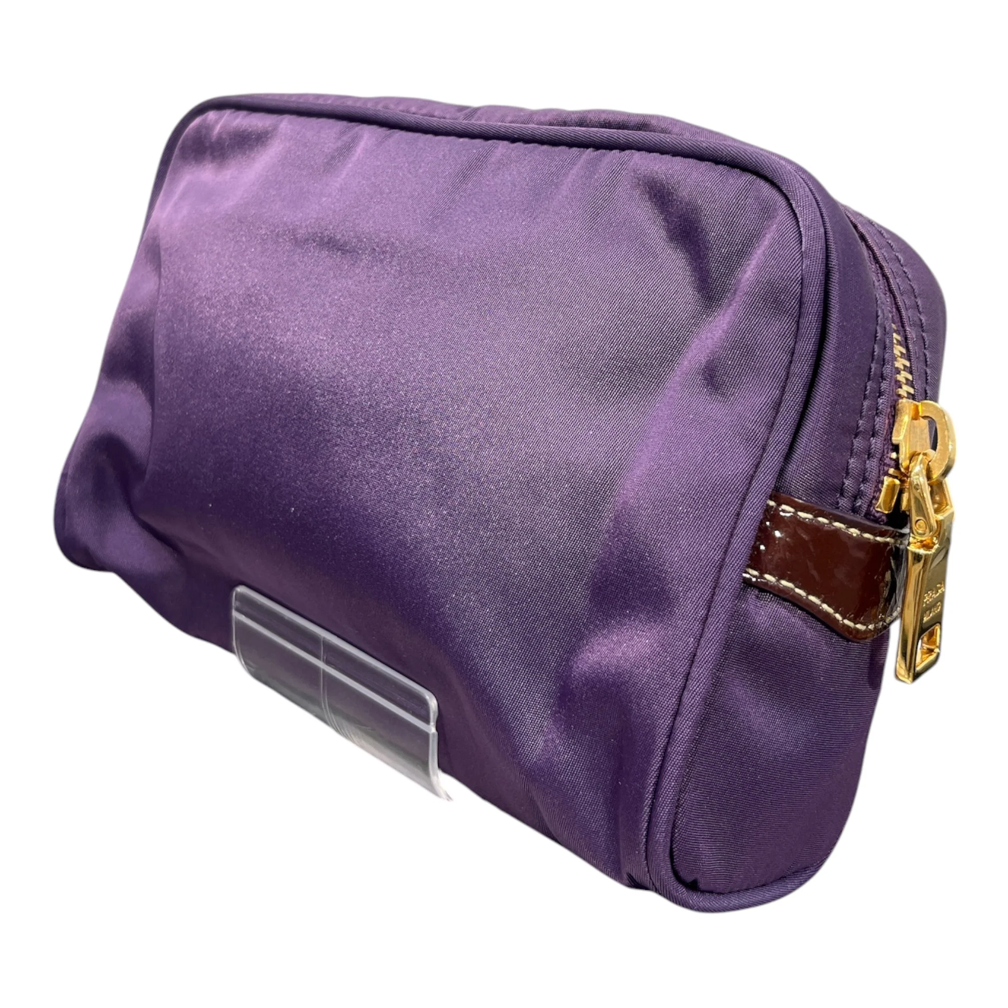 PRADA/Pouch/Nylon/PPL/PURPLE POUCH GOLD HARDWARE