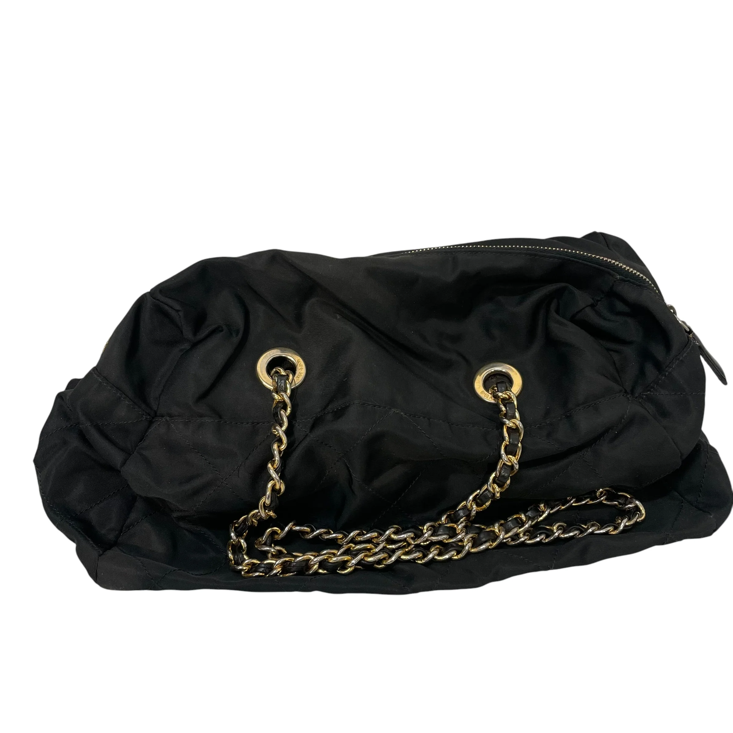 PRADA/Pouch/Nylon/BLK/tessuto quilted chain