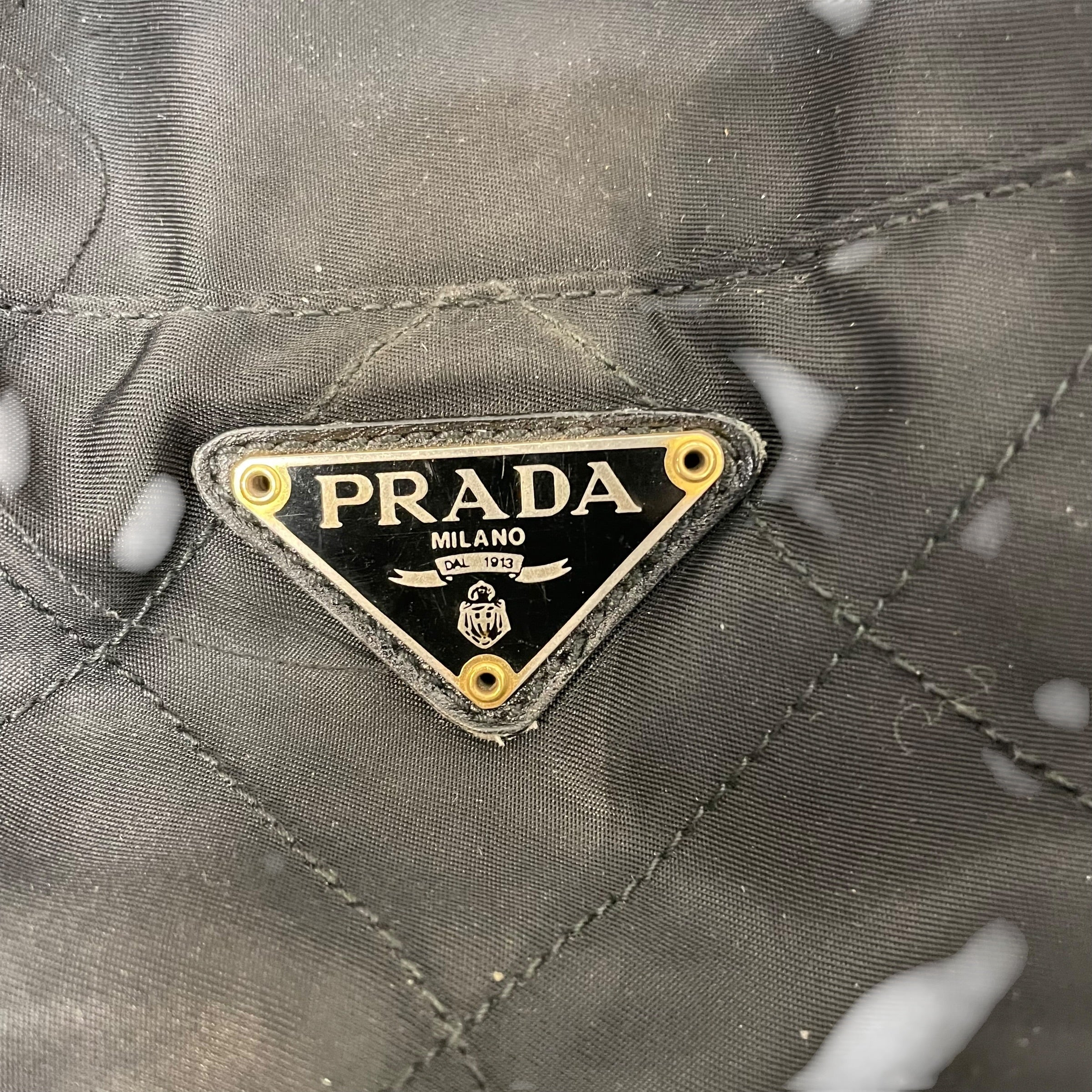 PRADA/Pouch/Nylon/BLK/tessuto quilted chain