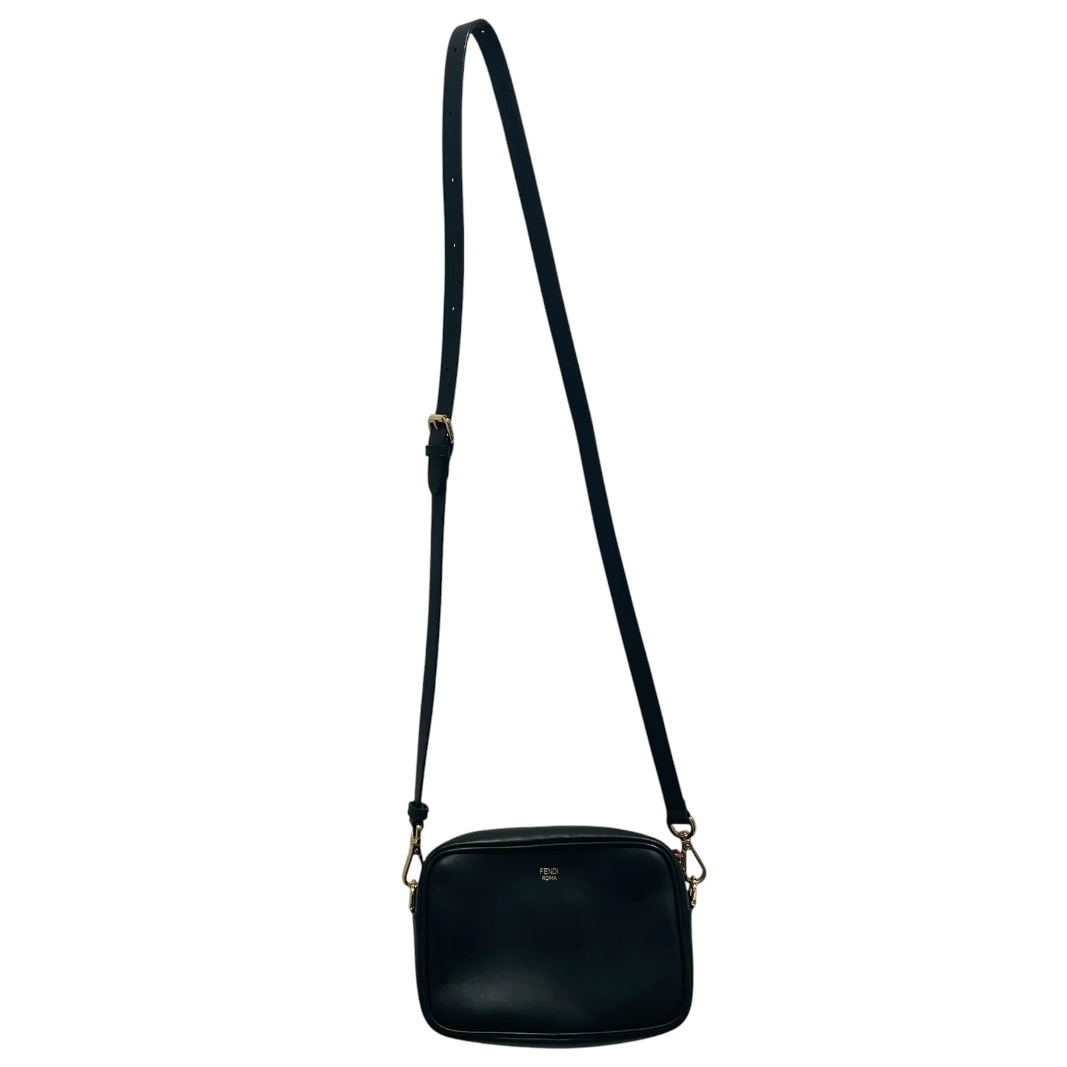 FENDI/Cross Body Bag/Monogram/Leather/BLK/Zucca FF Embossed Camera