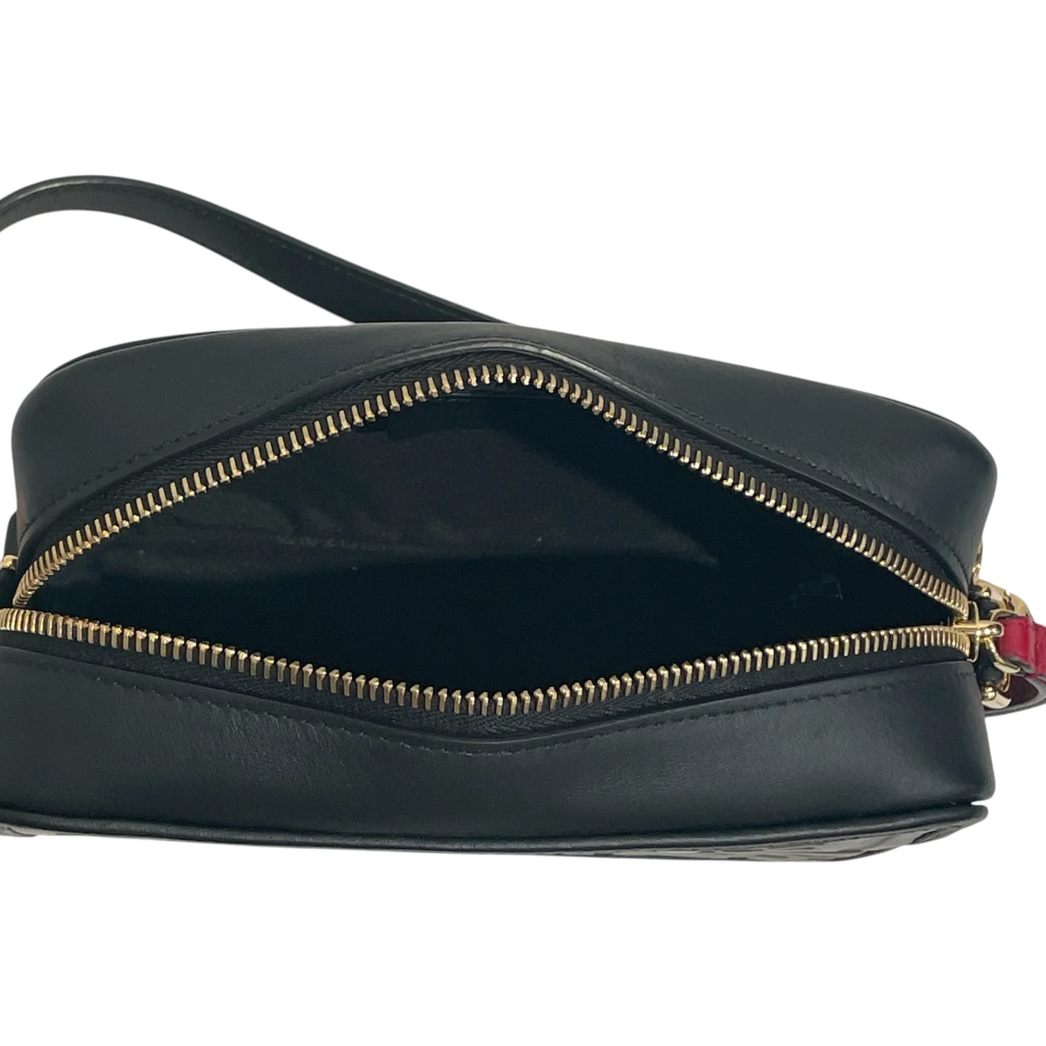 FENDI/Cross Body Bag/Monogram/Leather/BLK/Zucca FF Embossed Camera