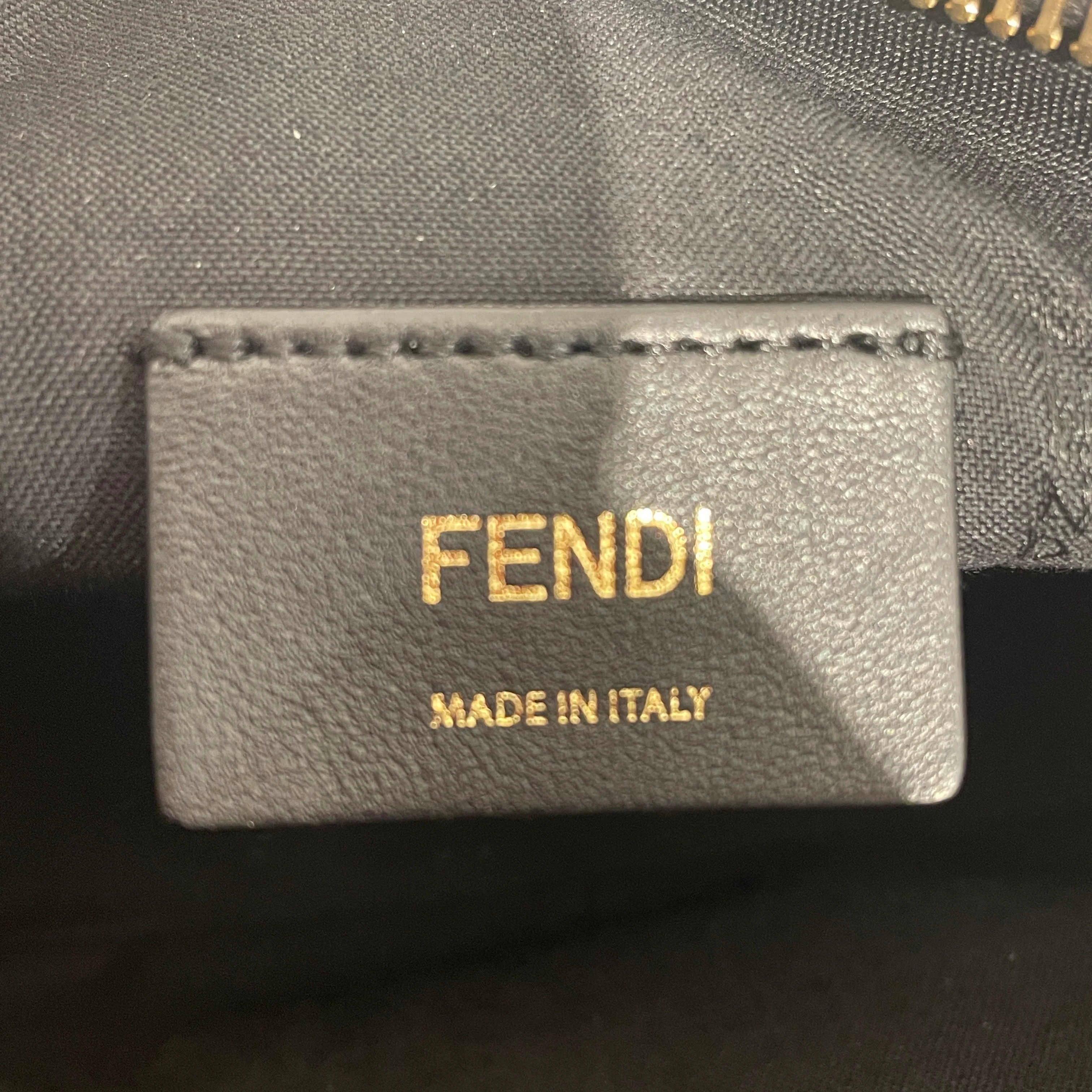 FENDI/Cross Body Bag/Monogram/Leather/BLK/Zucca FF Embossed Camera