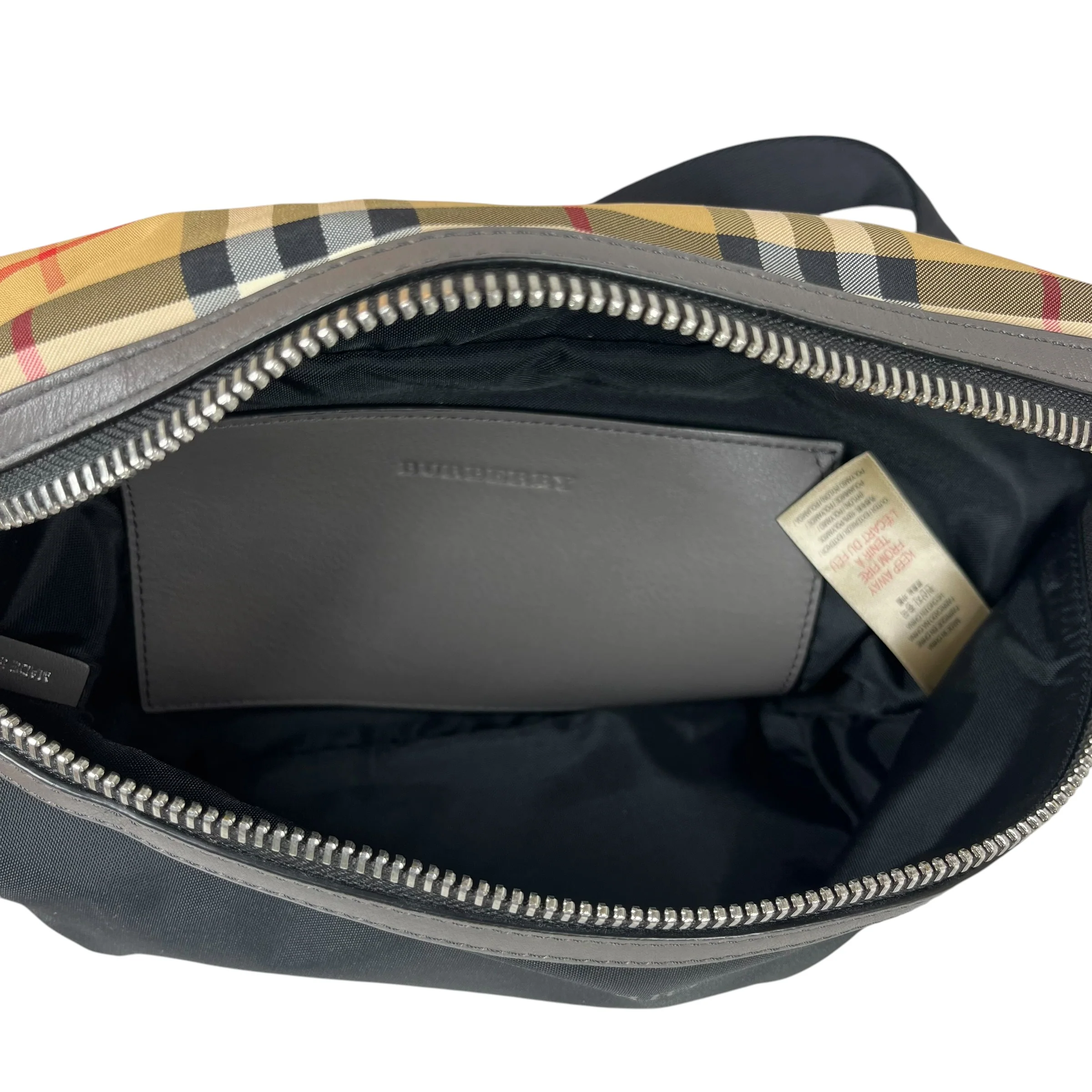 BURBERRY/Fanny Pack/Plaid/BLK/Check Plaid Nylon Waist Bag