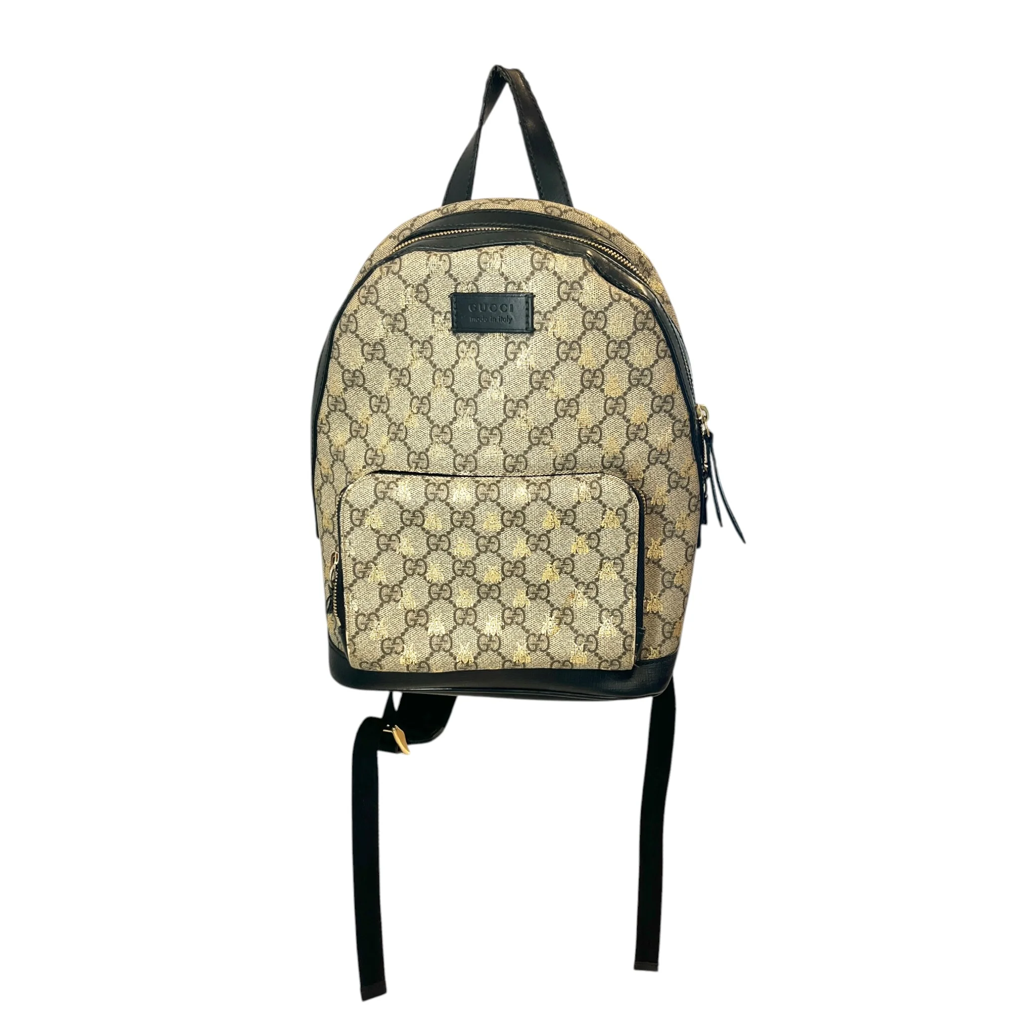 GUCCI/Backpack/Hombre Check/Leather/CRM/GG SUPREME BACKPACK