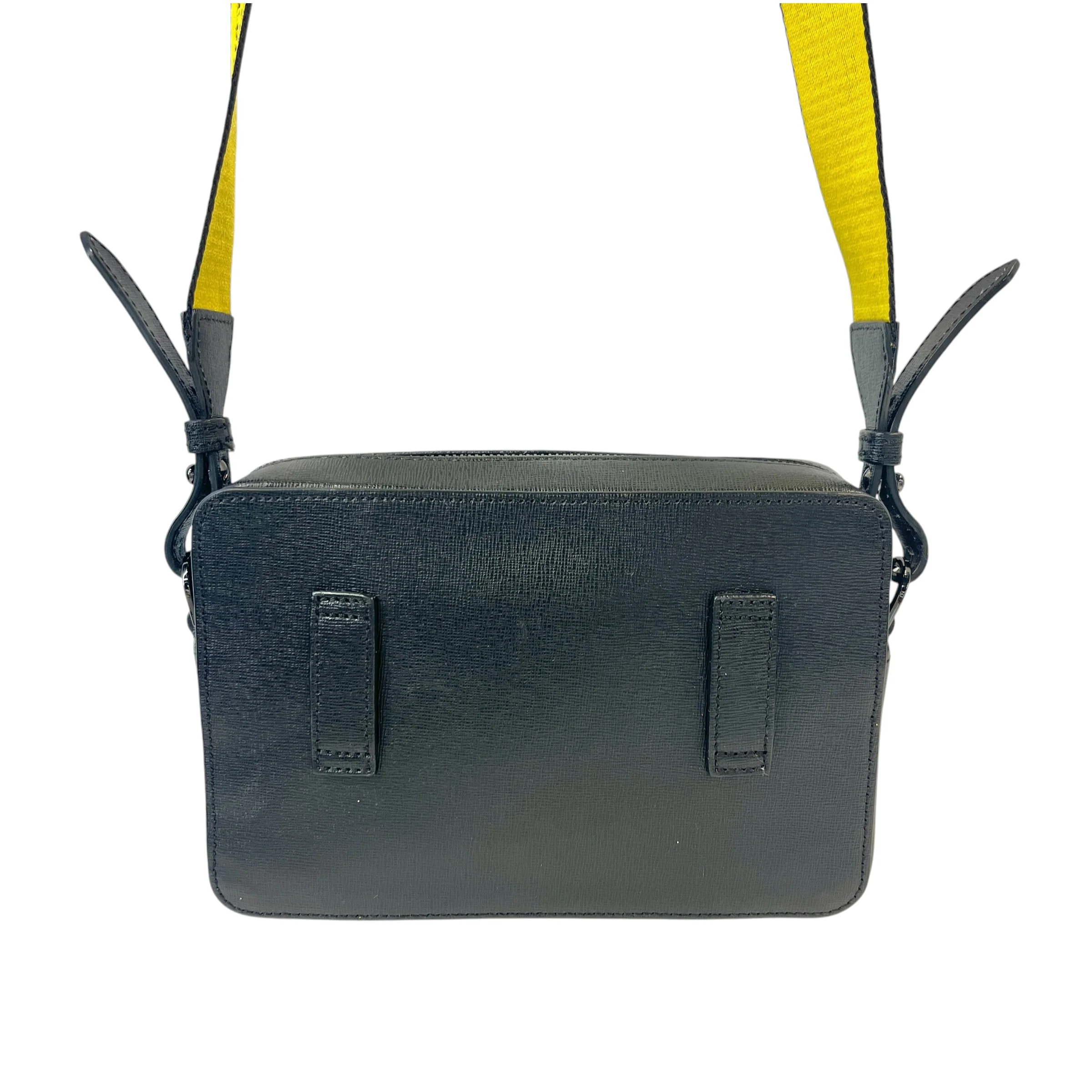 OFF-WHITE/Cross Body Bag/Stripe/Leather/BLK/SAFFIANO MINI DIAG