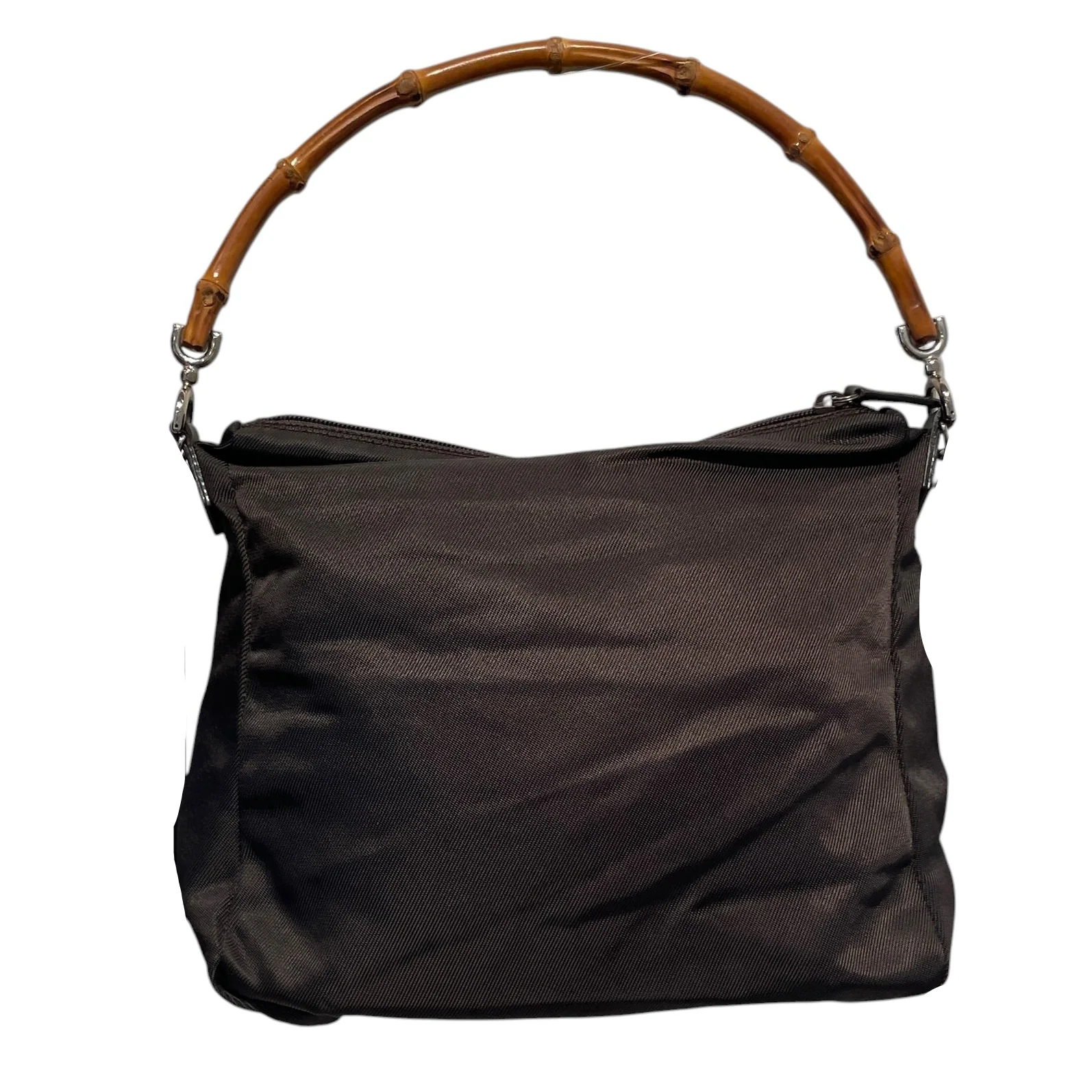 GUCCI/Cross Body Bag/Nylon/BRW/BAMBOO HANDLE"159"