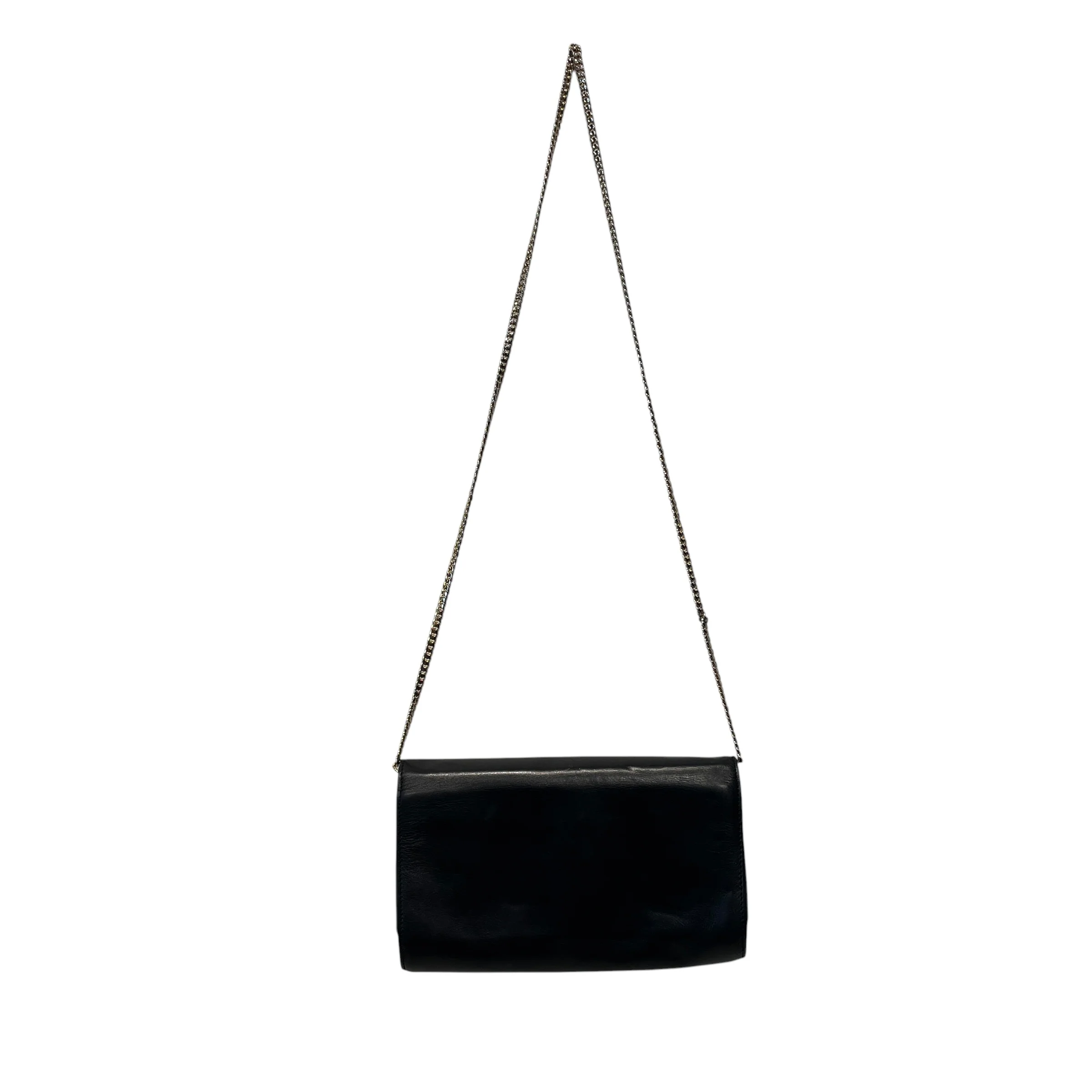 CELINE/Cross Body Bag/Leather/BLK/gold horsebit/detachable chain