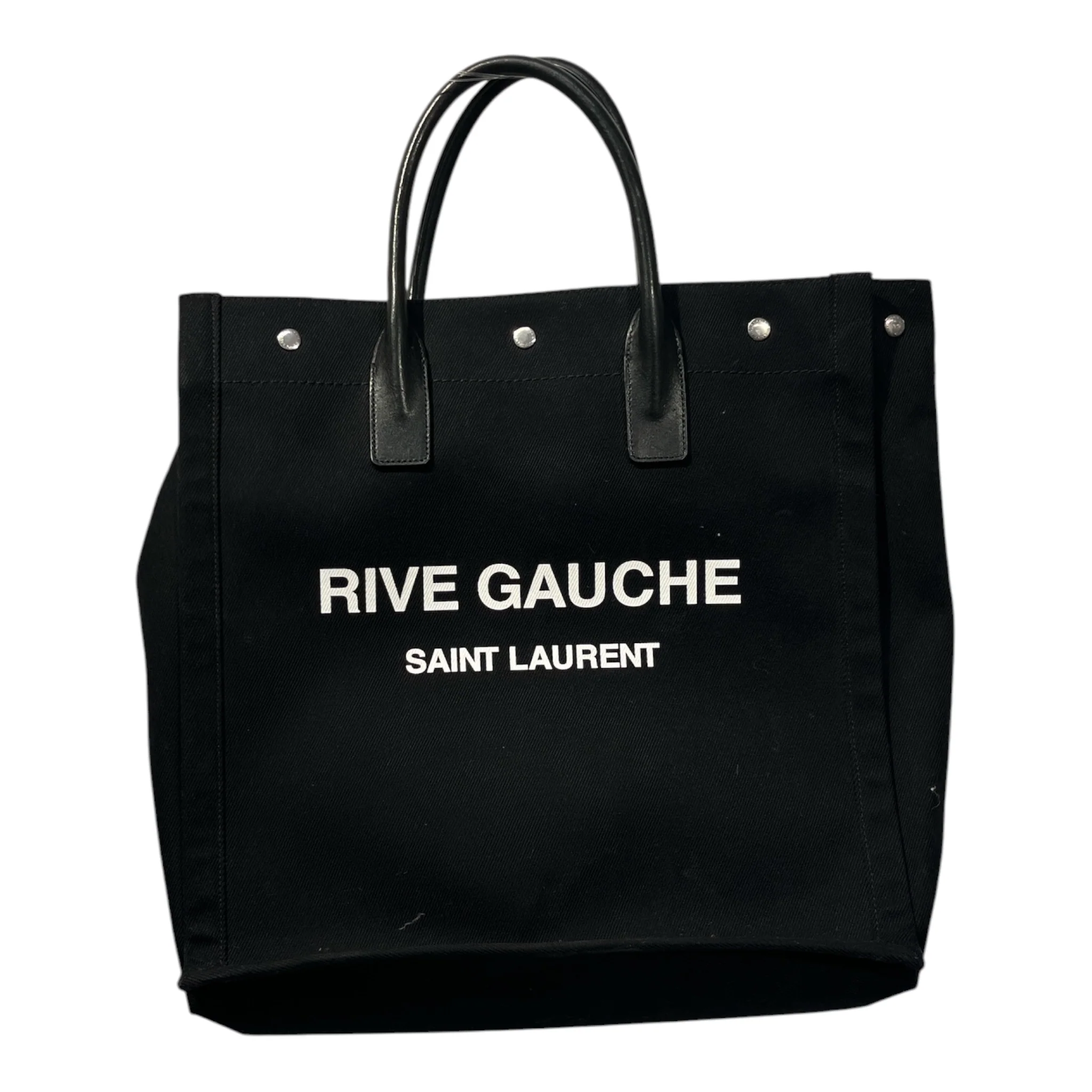 YVES SAINT LAURENT rive gauche/Tote Bag/Cotton/BLK/NORTH/SOUTH CANVAS TOTE